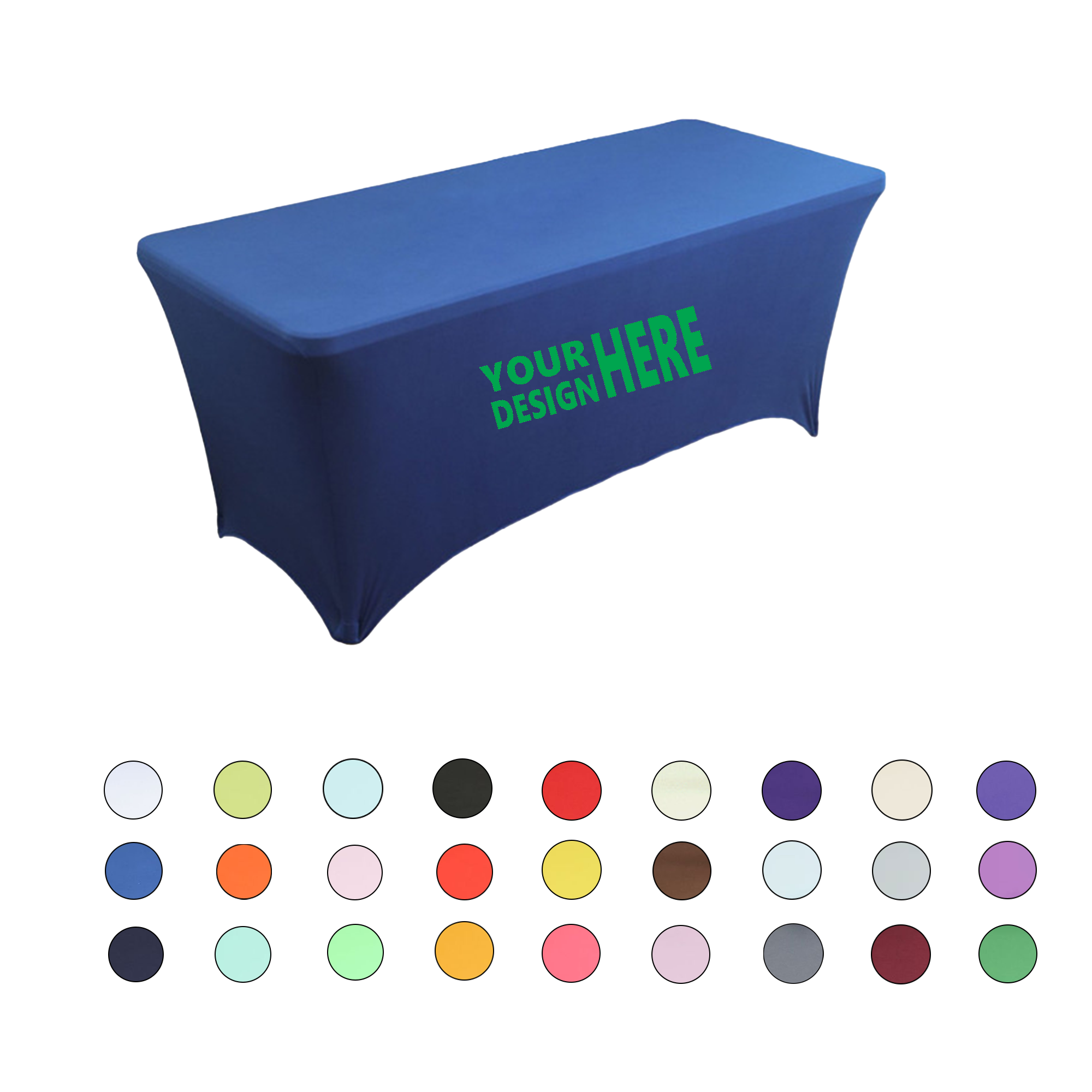 6FT Polyester Stretch Tablecloth 1