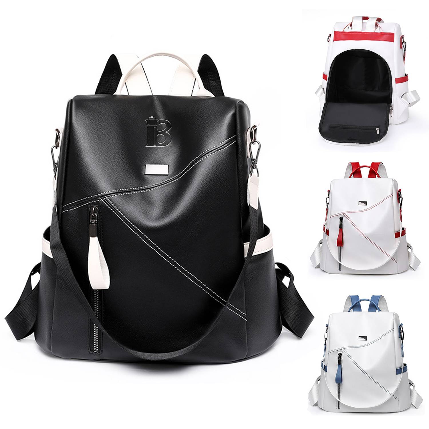 PU fashion soft leather travel backpack 2