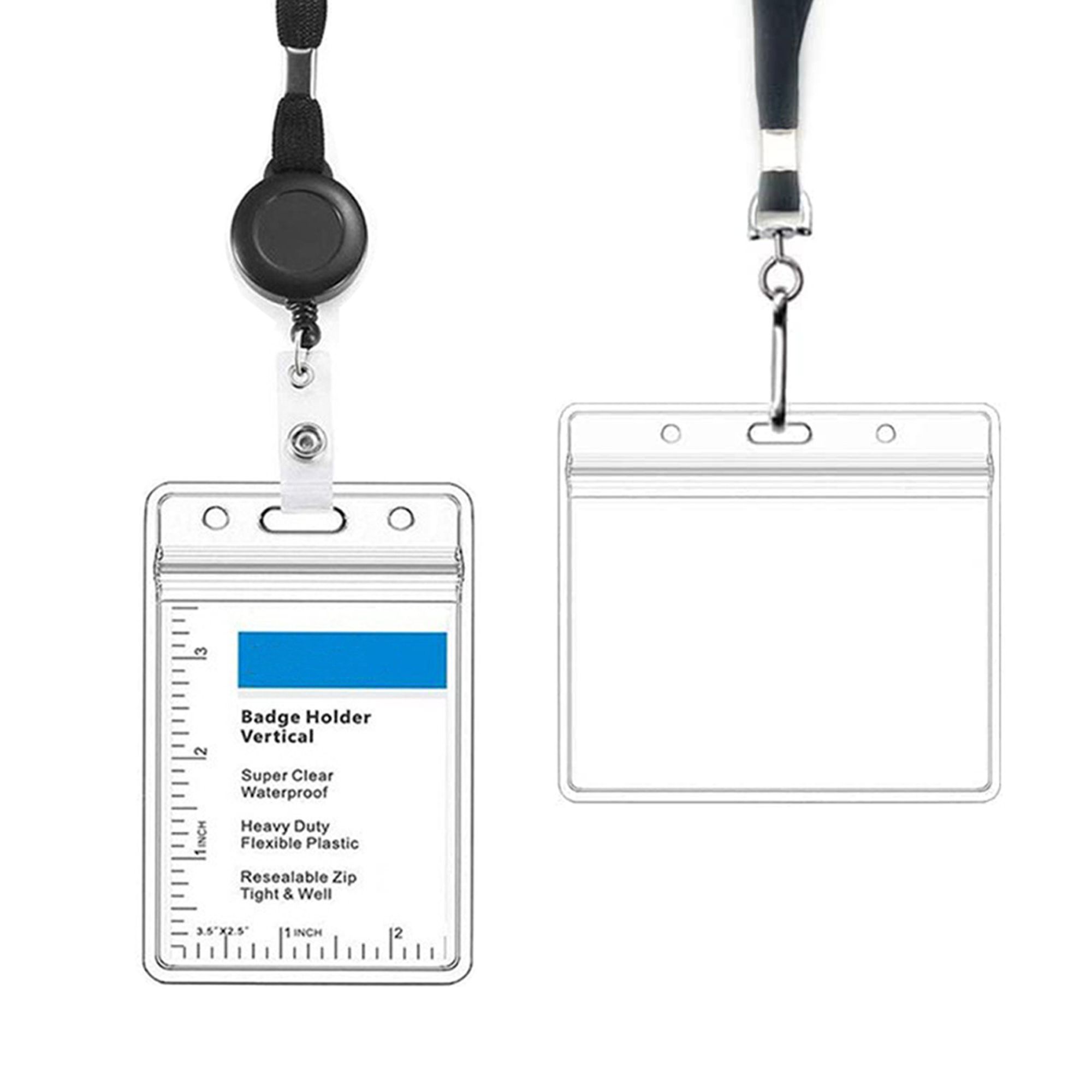 Clear Plastic Horizontal Name ID Card Holder 4