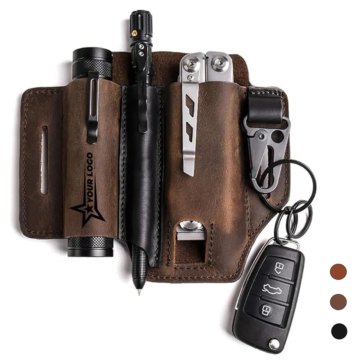Sheath Belt Pocket Organizer Leather Pouch 3