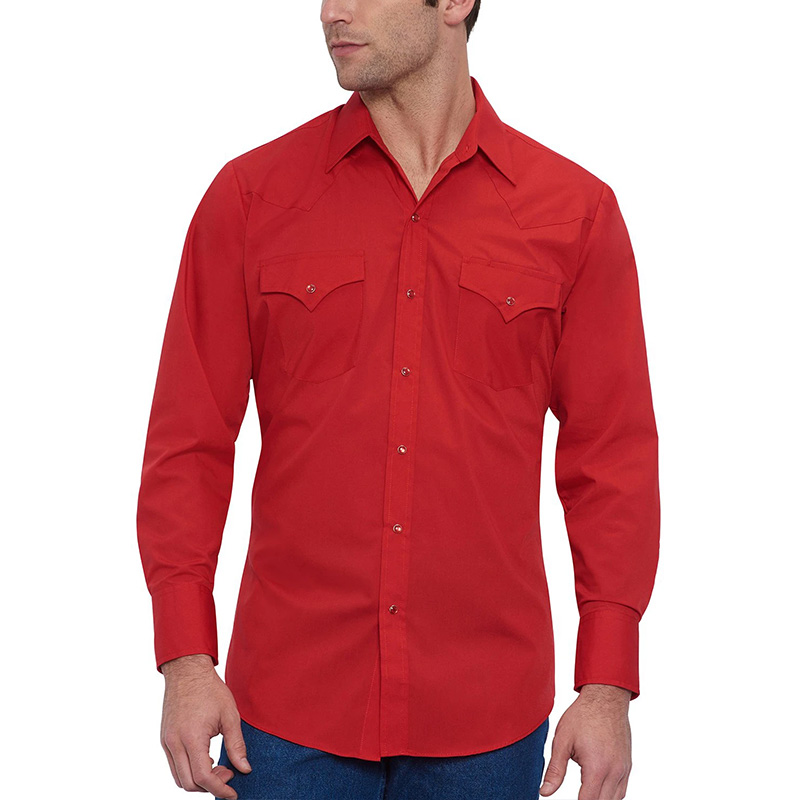 ELY Long Sleeve Solid Western Shirt 4