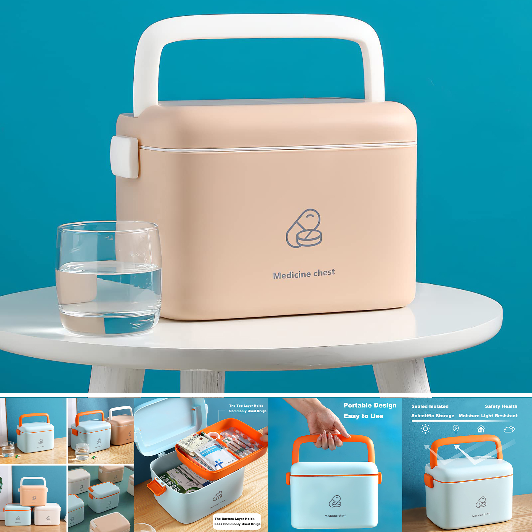Plastic First Aid Kits Storage Box 2