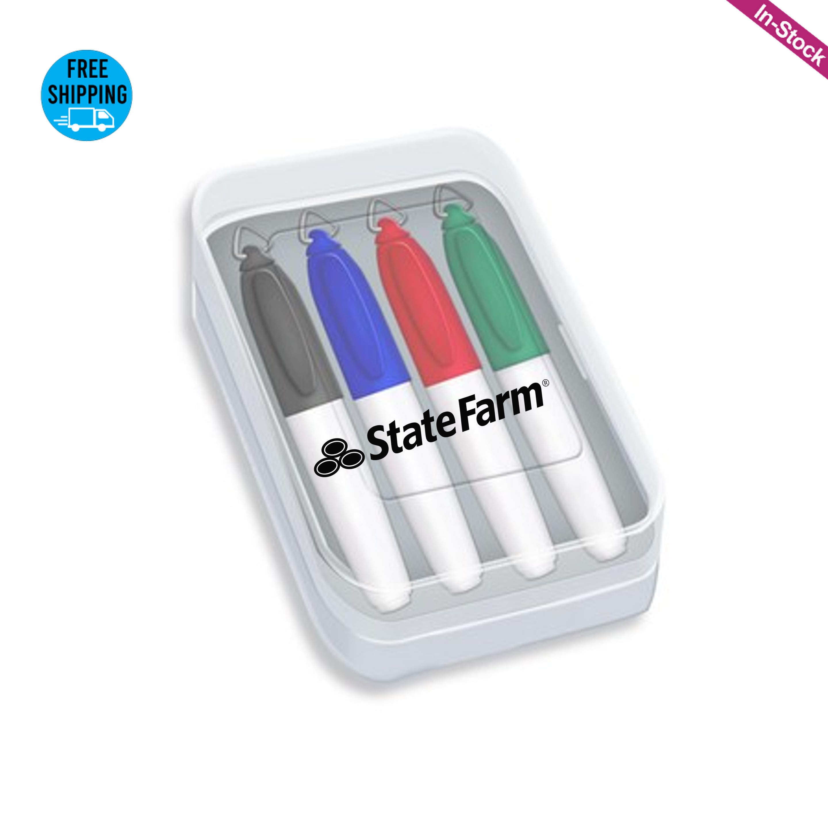 Permanent 4PCS Marker in Clear Plastic Box 2