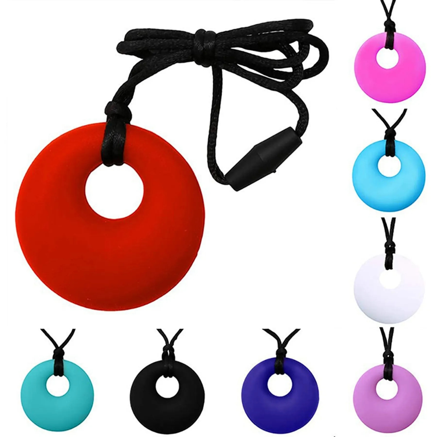 Round Silicone Chewy Toy Pendant 15