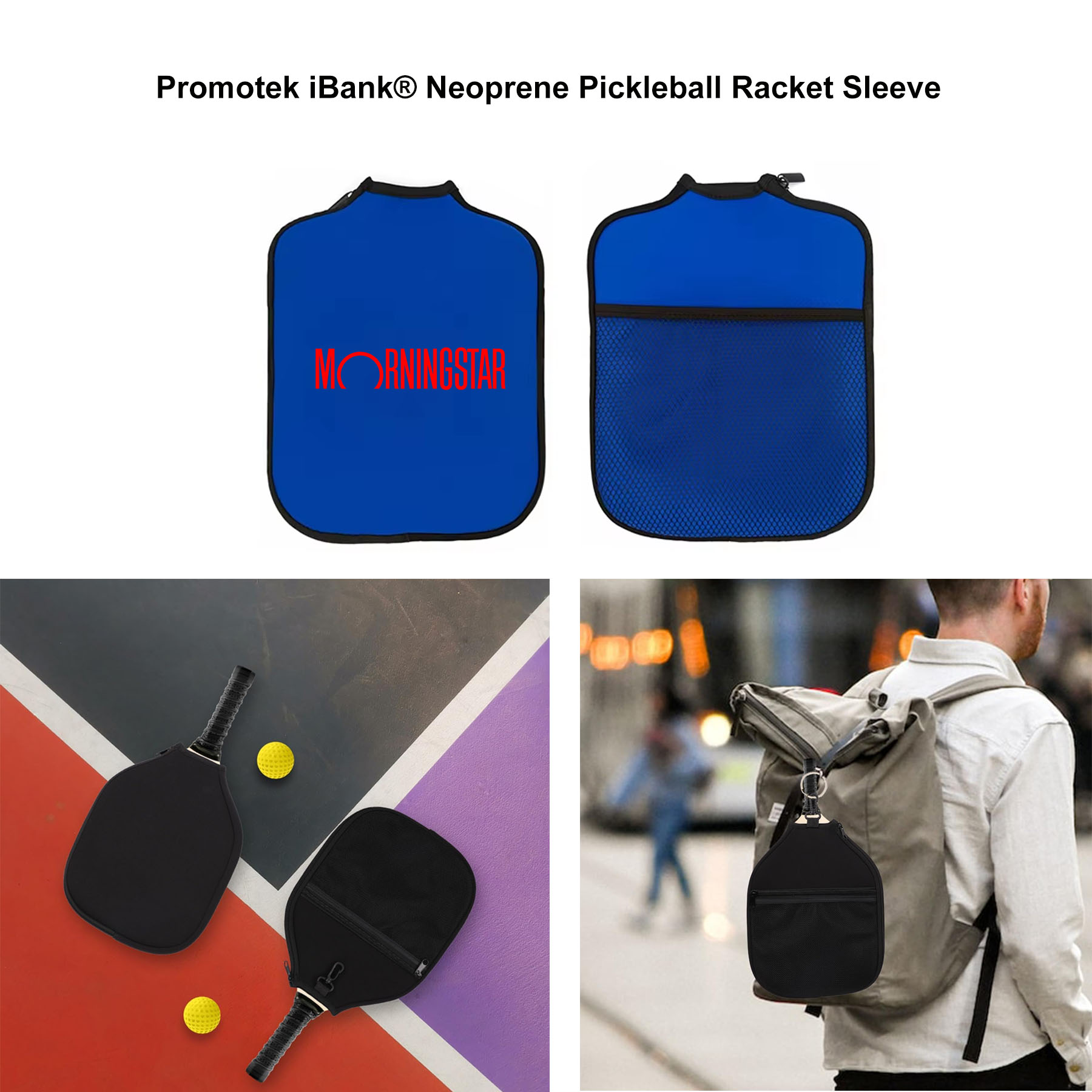 iBank ® Neoprene Case for Pickleball Paddle Racket 1
