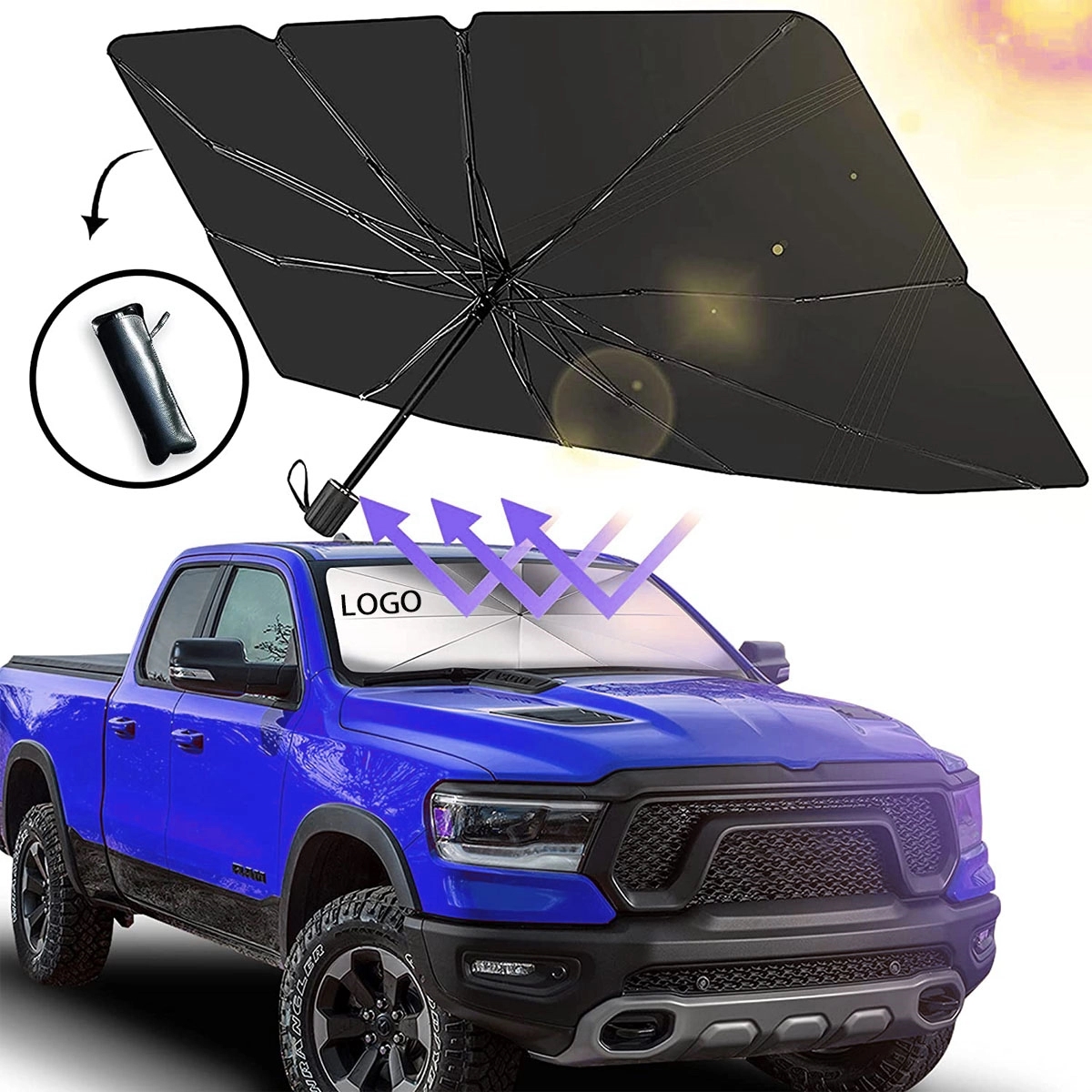 Truck Windshield Sun Shade Umbrella 3