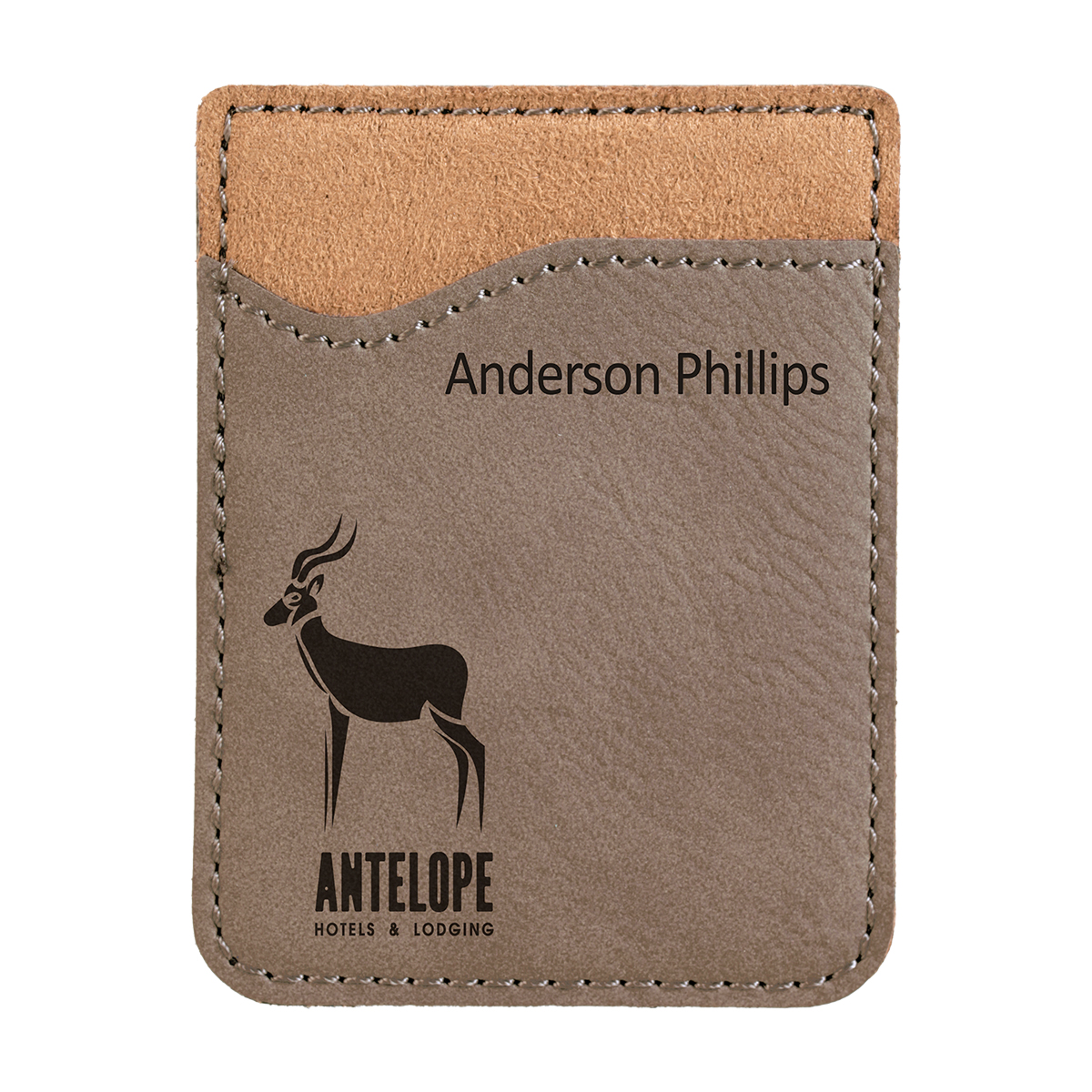 Gray Leatherette Phone Wallet