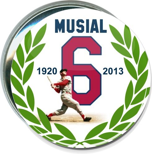 Musial, Number 6, 1920 - 2013, Baseball Button 1