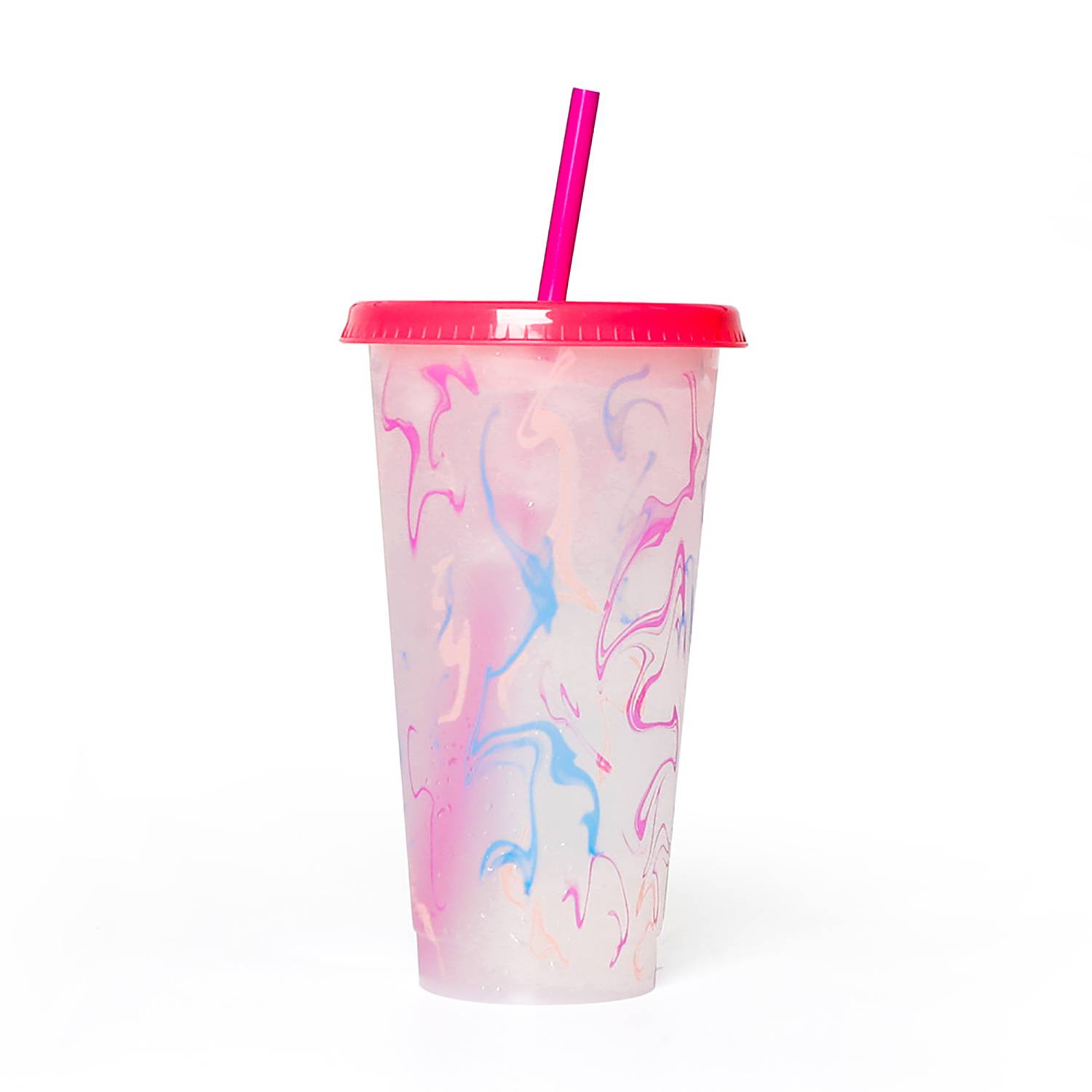 25Oz Color Changing Straw Cup for Iced Coffee & Cold Drinks 7