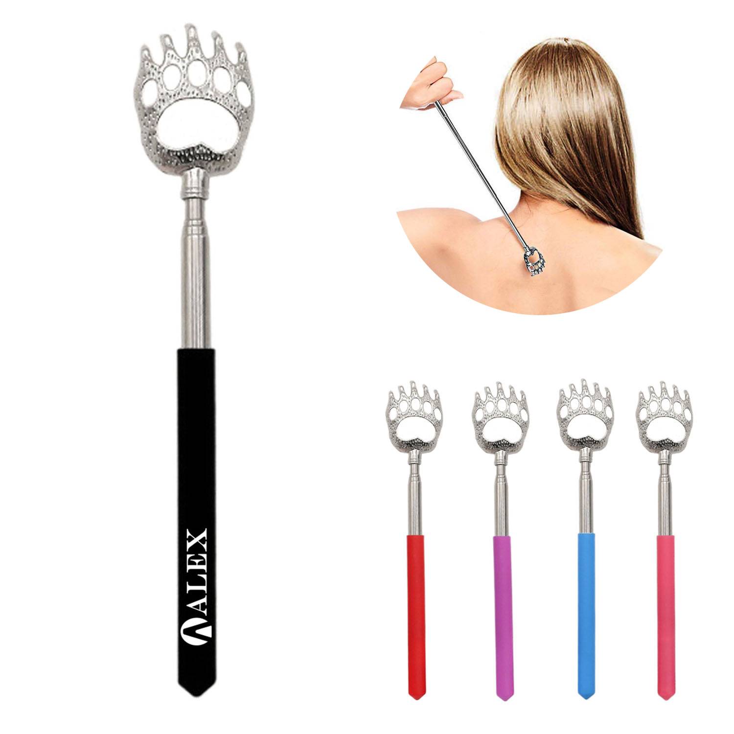 Extendable Stainless Steel Bear Claw Back Scratcher