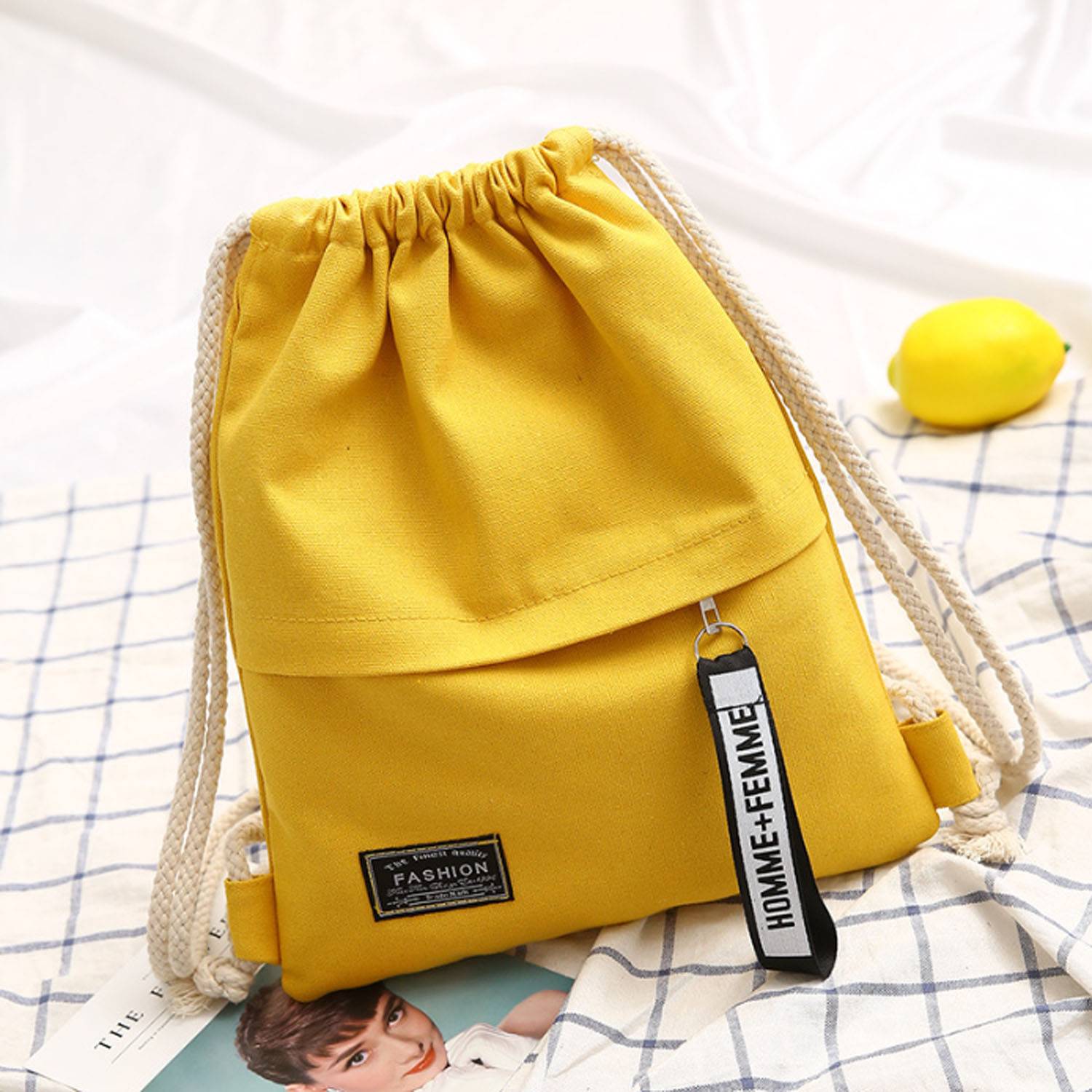 Canvas Storage Drawstring Backpack 14