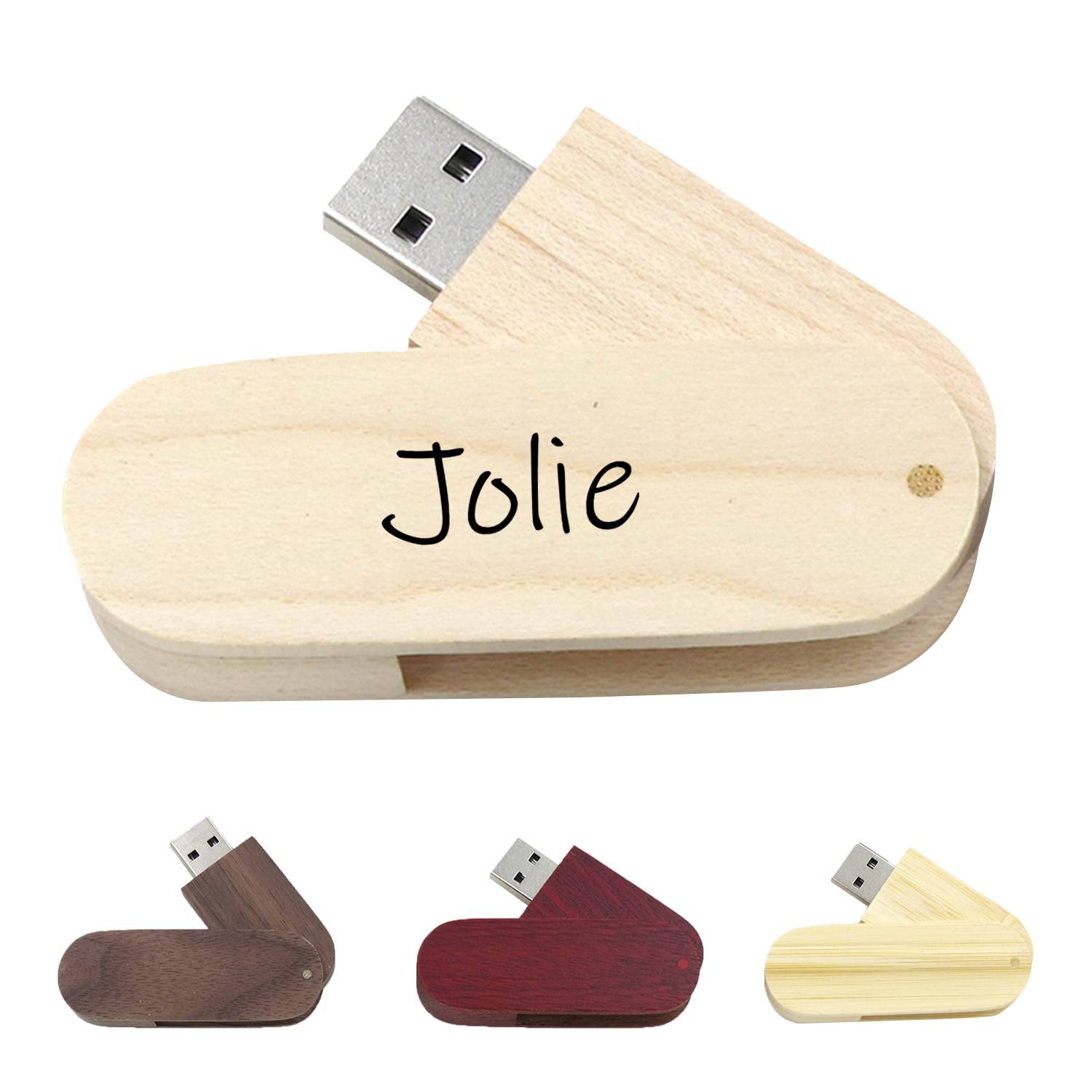 Bamboo Rotated Usb Flash Drives 16Gb