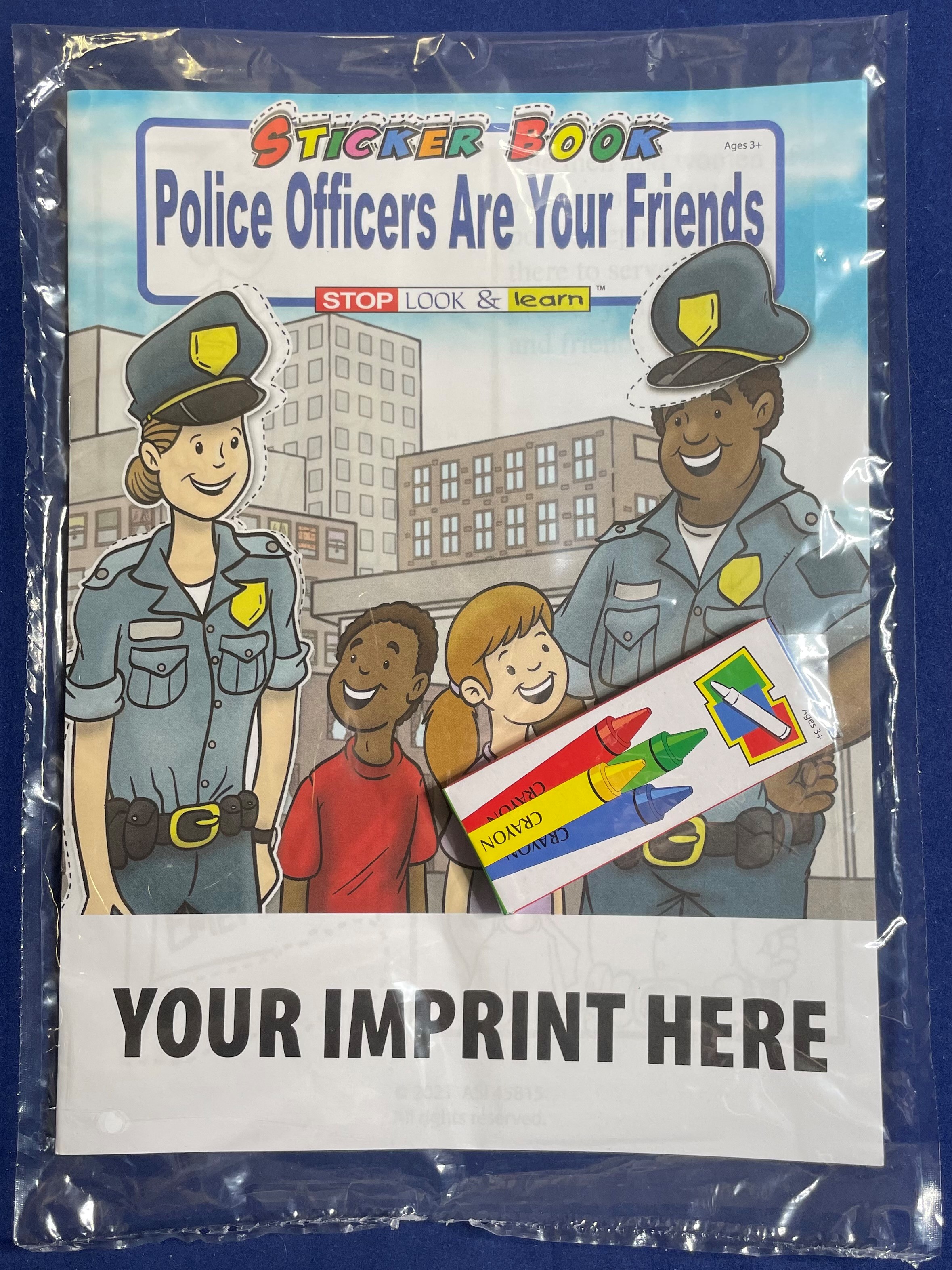 STICKER BOOK SET - Police Officers Are Your Friends Sticker Book Fun Pack 6