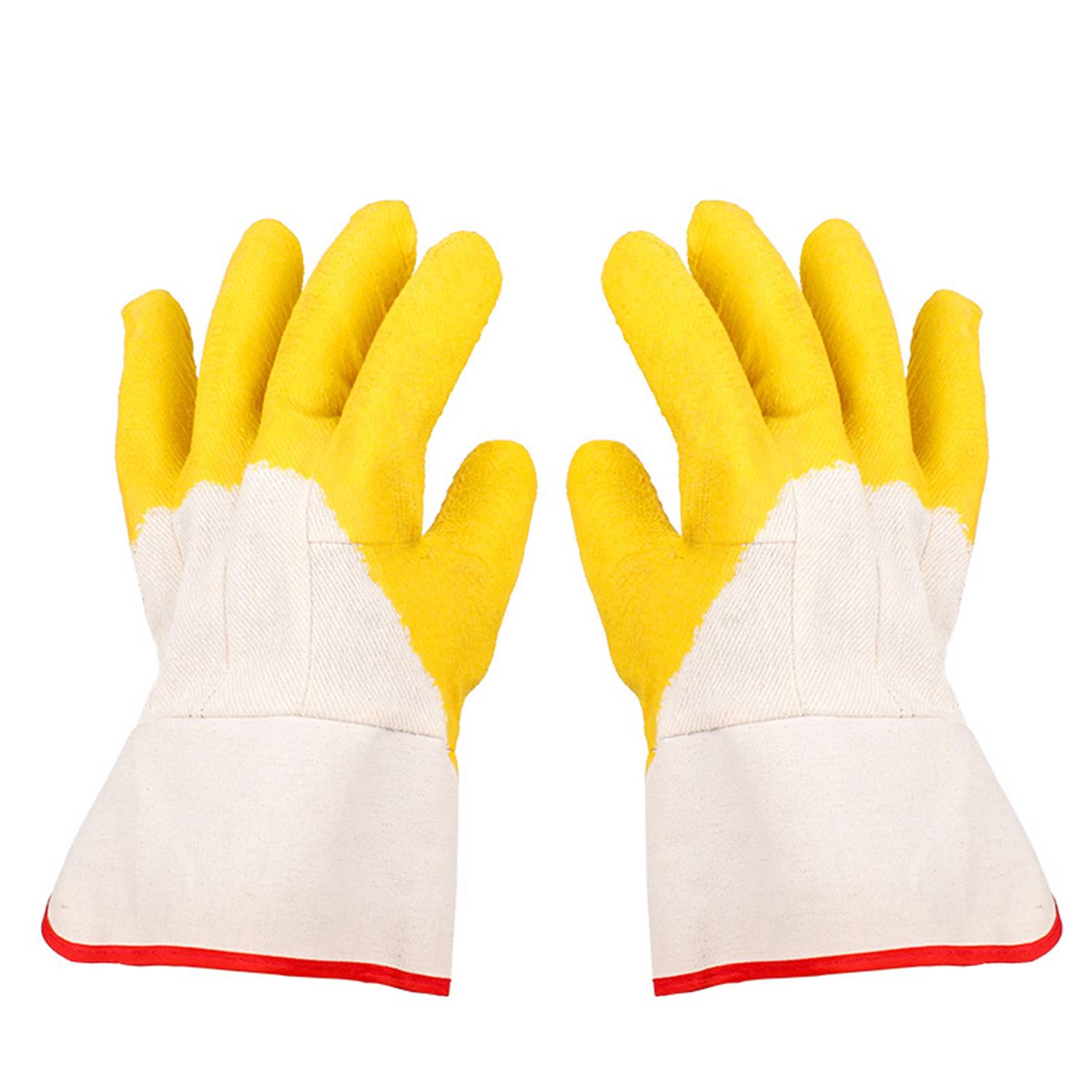 Safety Rubber Palm Gloves Cotton Canvas Liner 5