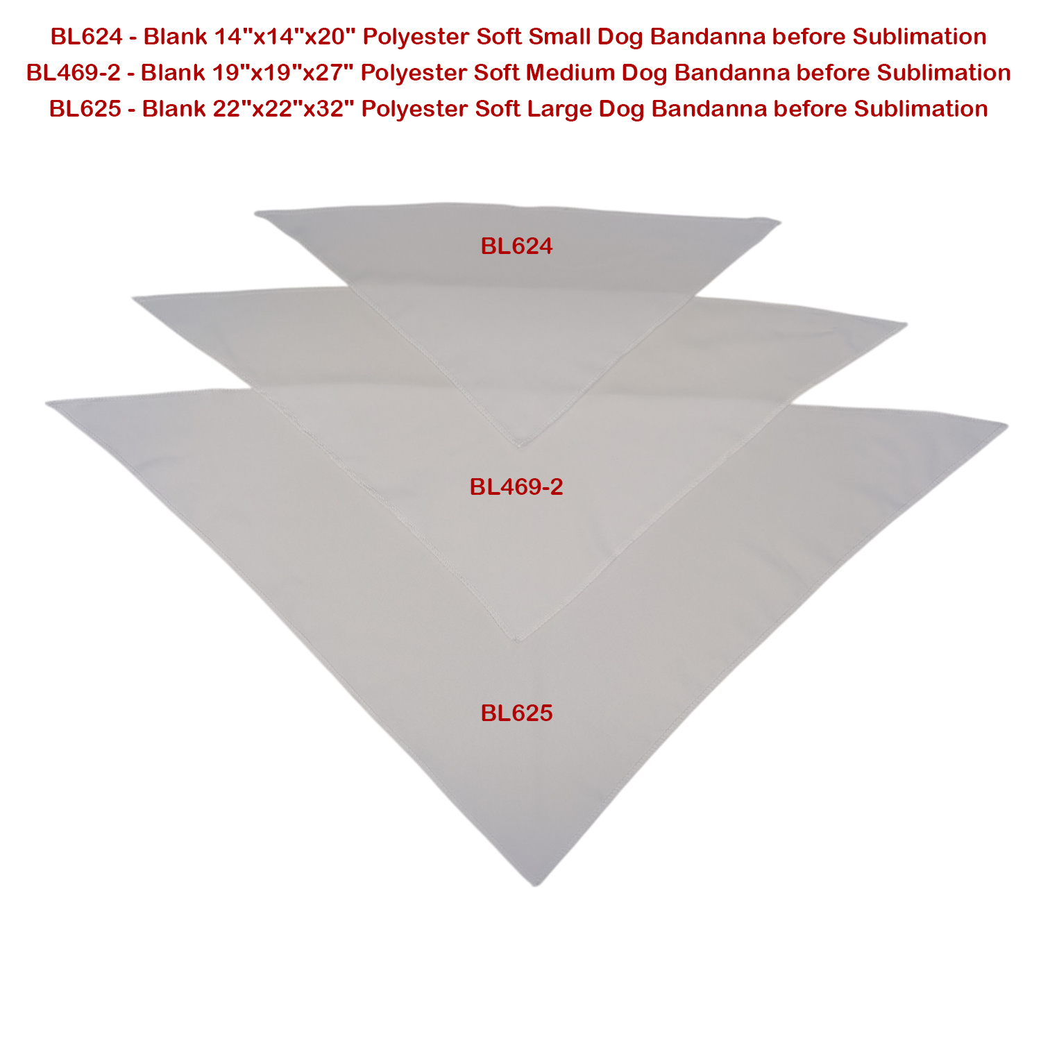 24 Hr Express Ship - Triangle Bandana, 32x22x22, Stitched Edges, Sublimated Edge to Edge 6