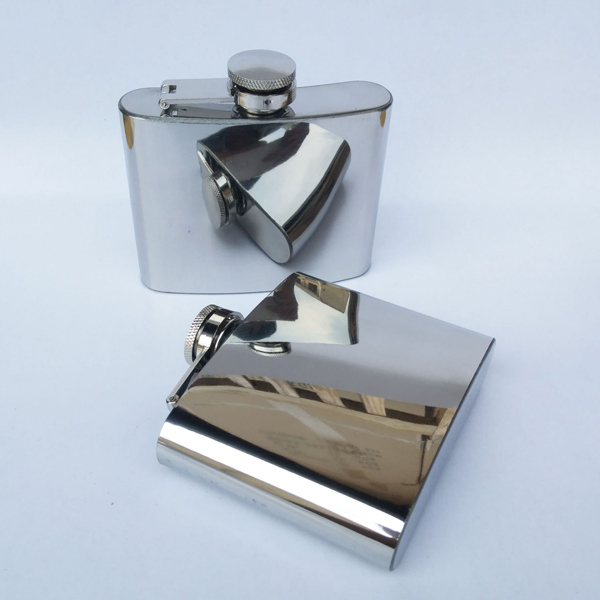 Mirror Finished SS Hip Flask 4.5oz 1