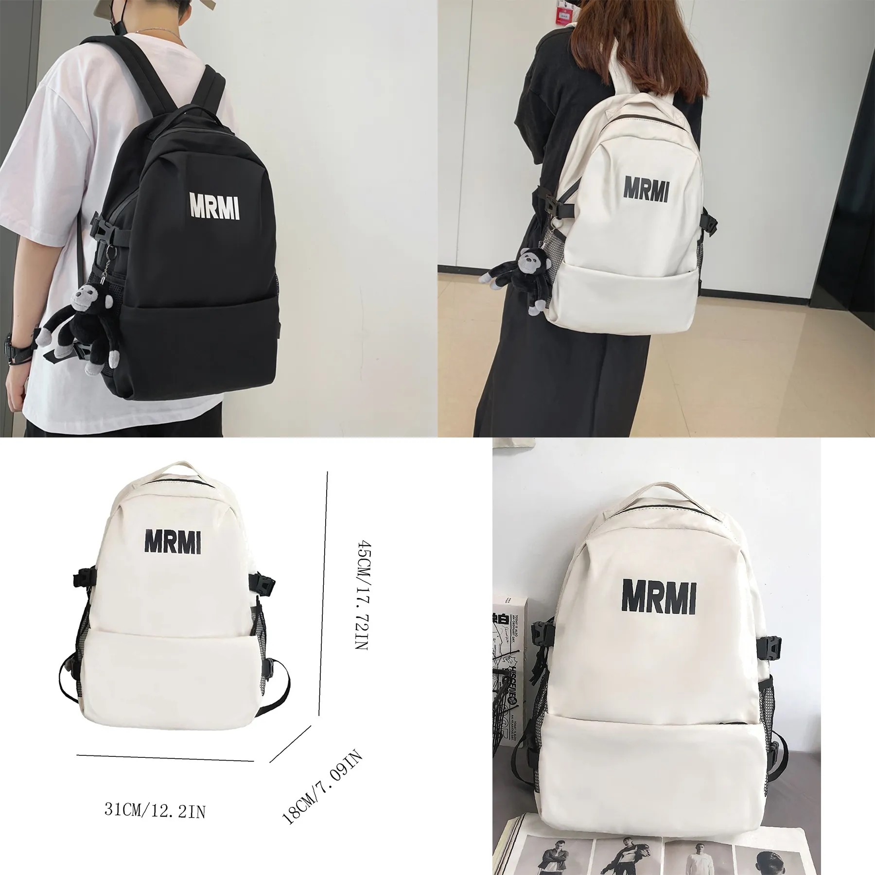 Letter Graphic Large Capacity Backpack 3