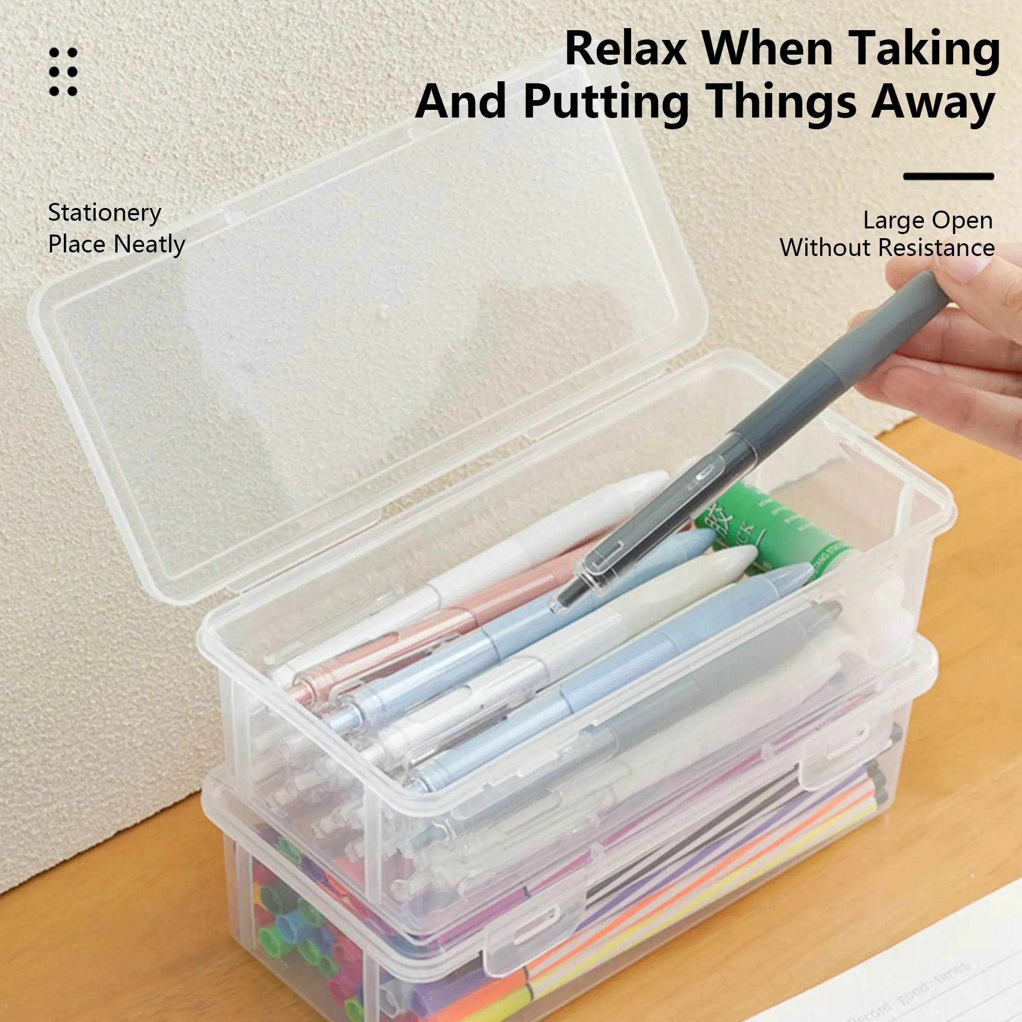 Clear Large-Capacity Stationery Storage Box 9