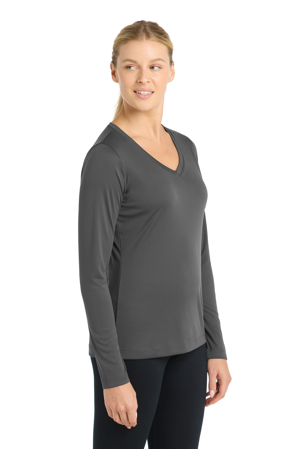 Sport-Tek Women's Long Sleeve PosiCharge Competitor V-Neck Tee. LST353LS 95