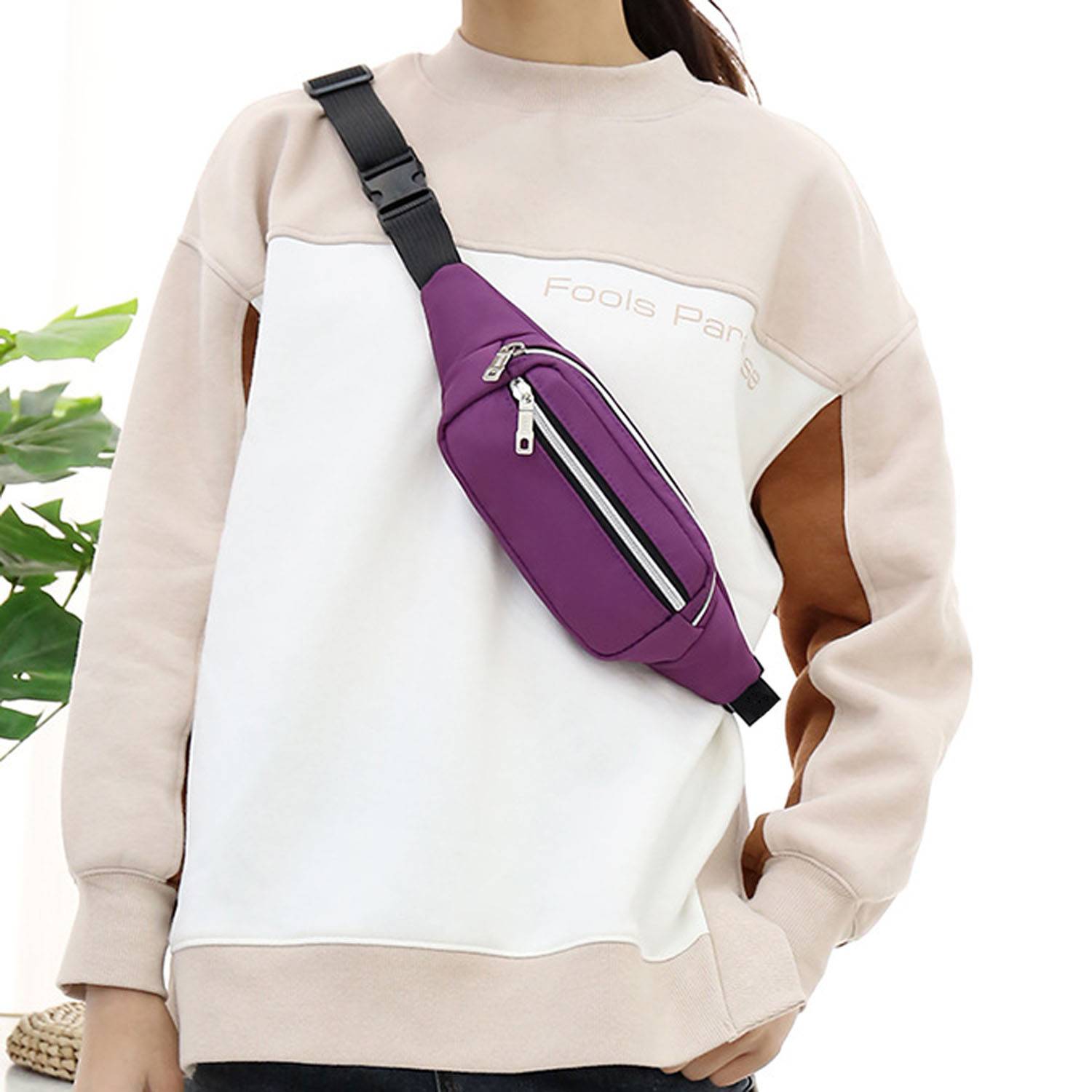 Waterproof Oxford Cloth Zipper Waist Pack Casual Style 5