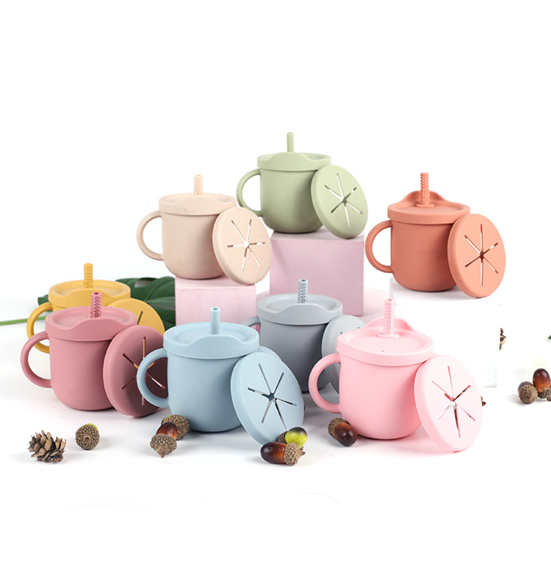 Food Grade Silicone Tape Straw For Children's Food Cup 5