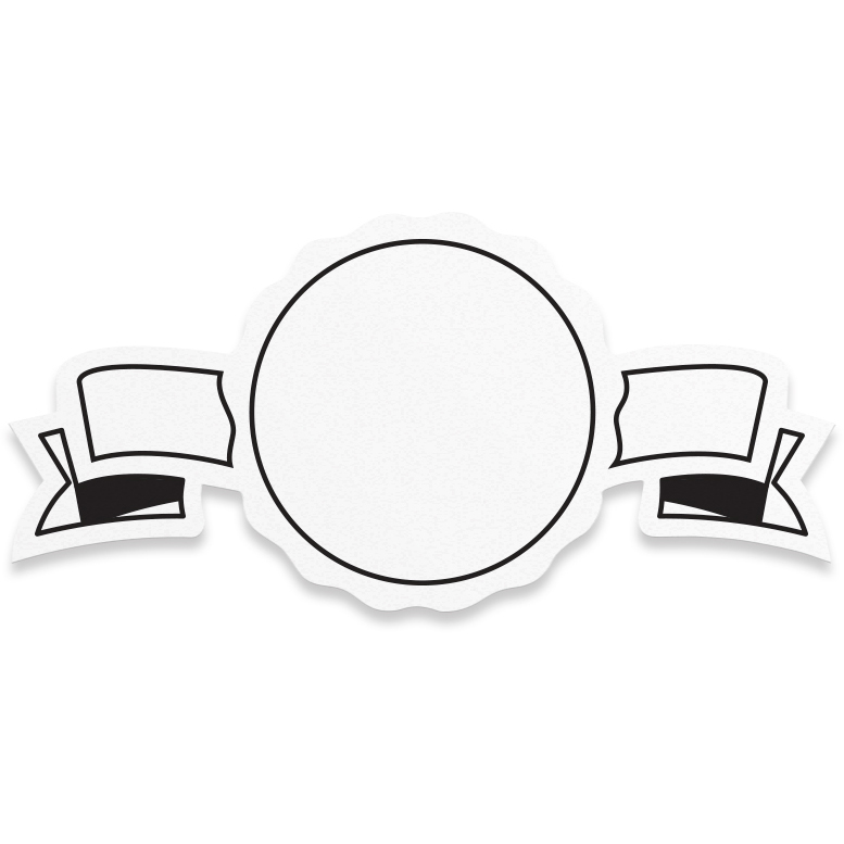 Stock Shape White Matte Polypropylene Roll Labels - Banner (1.25" x 2.5") Flexo-printed 2