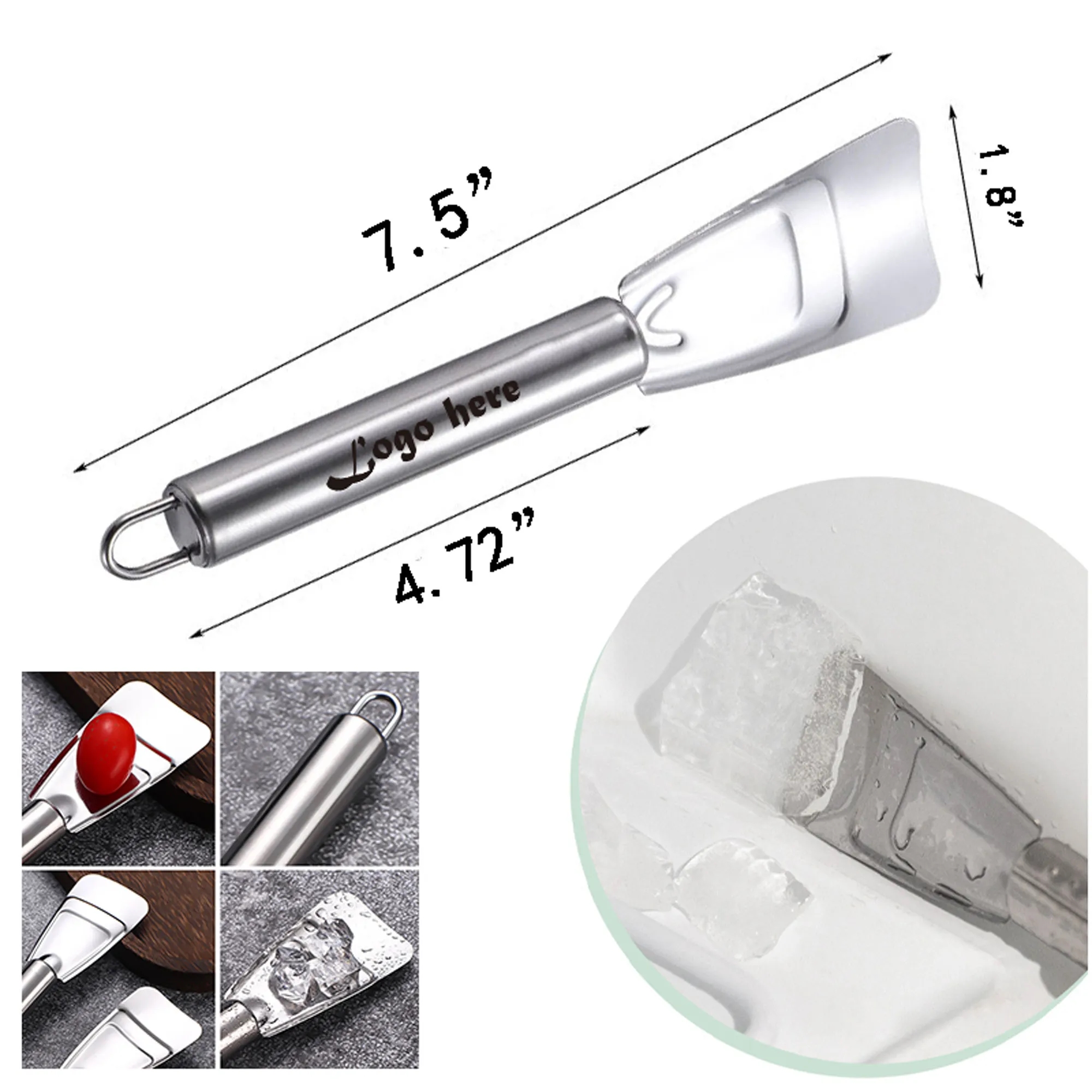 MOQ 50 PCS Stainless Steel Ice Scraper Shovel 2