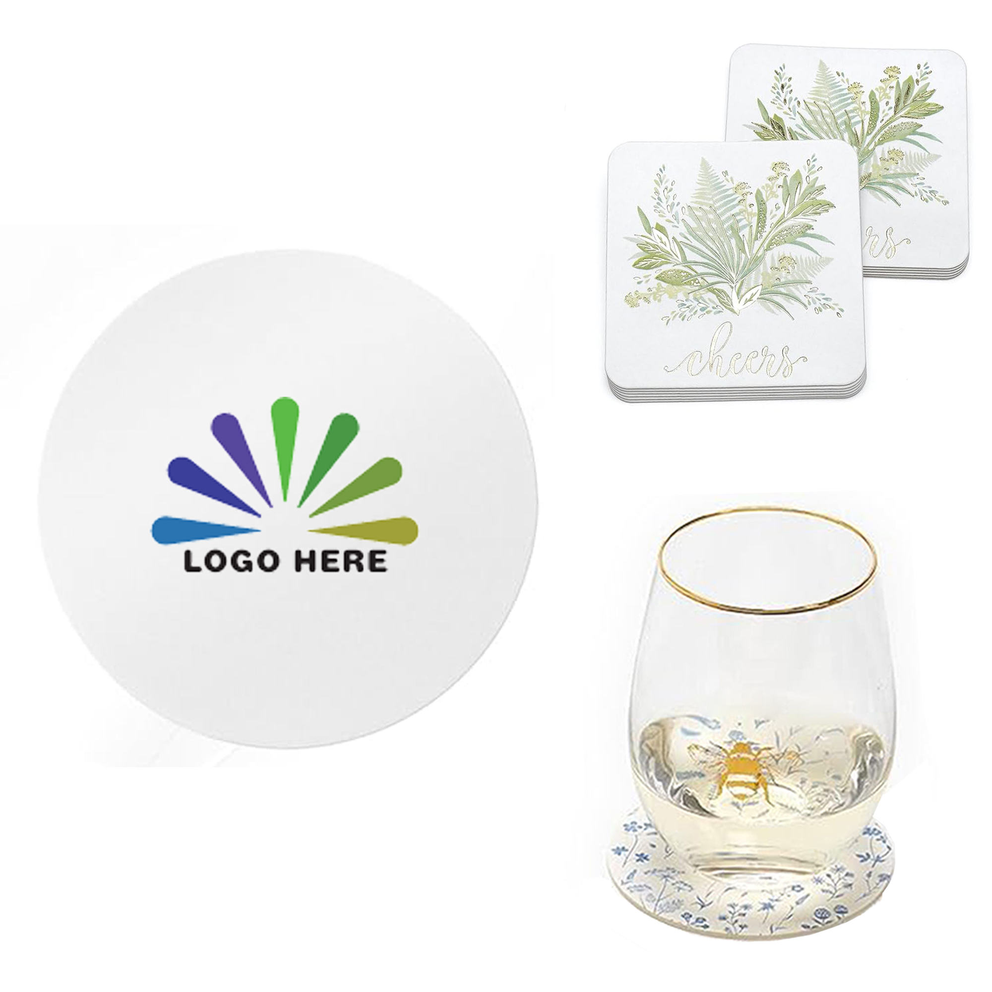 Customizable Double-Sided Full-Color Paper Coasters 2