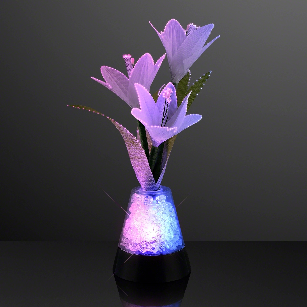 Usb Fiber Optic Flowers and Light Gems Centerpiece 4