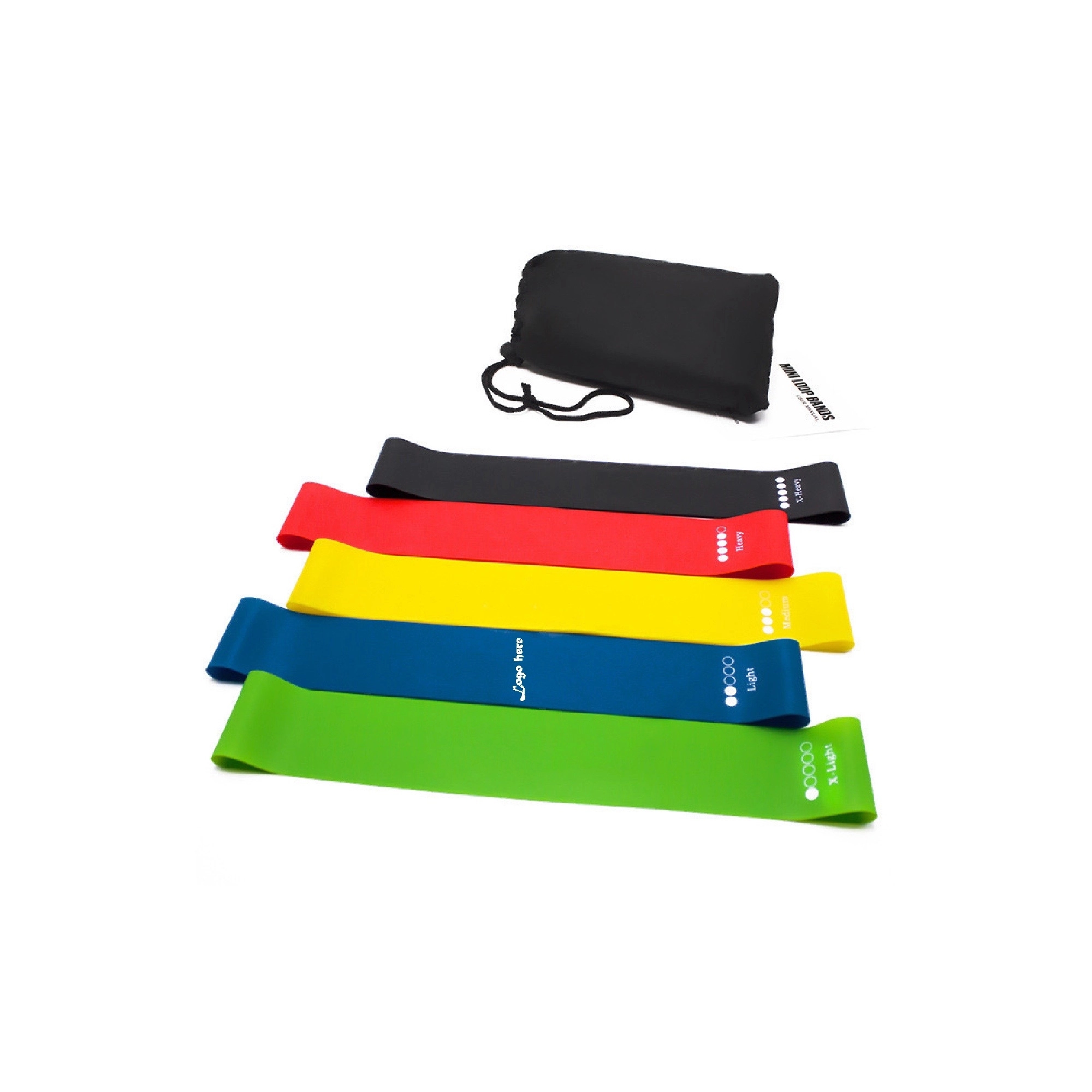 YOGA Resistance Bands Set of 5 MOQ 50PCS