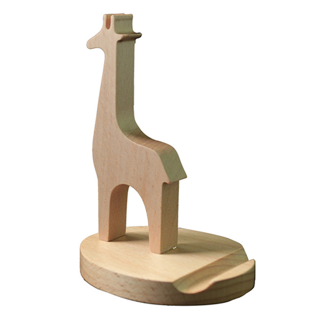Giraffe Beech Wood Phone Holder 3
