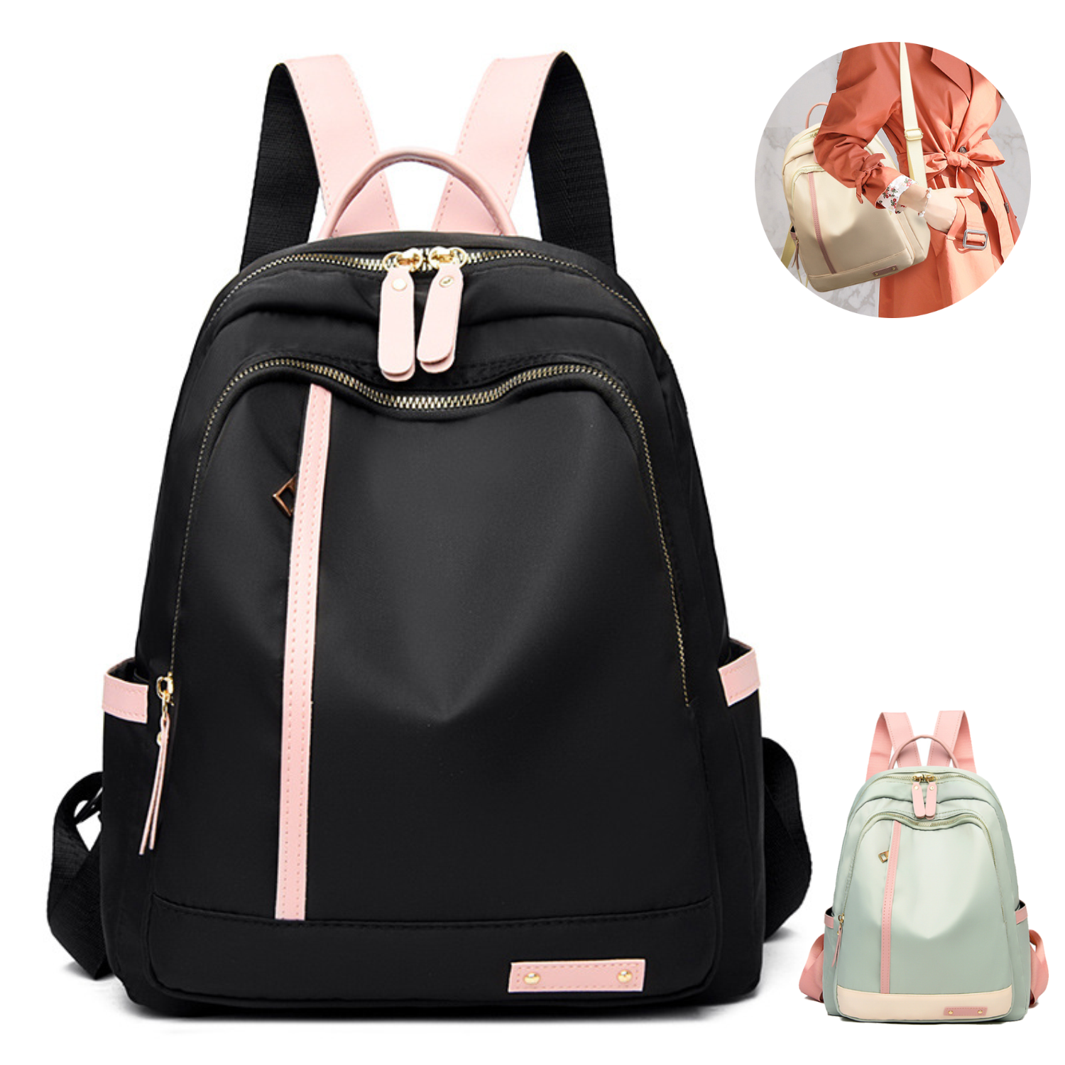 Women Waterproof Nylon Travel Backpack 6