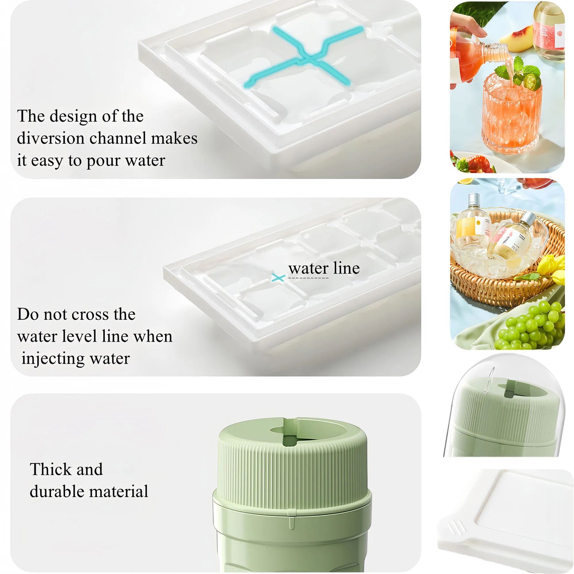 0.1S Rotate Release Silicone Ice Cube Tray 6