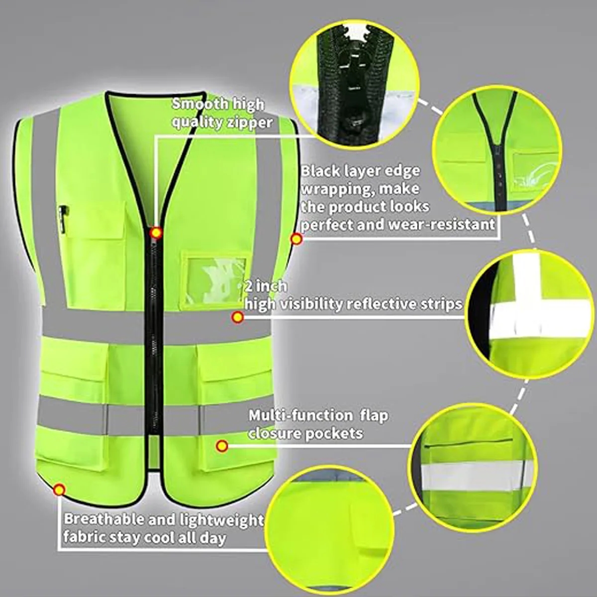 ANSI/ISEA Standards High Visibility Reflective Safety Vest 2