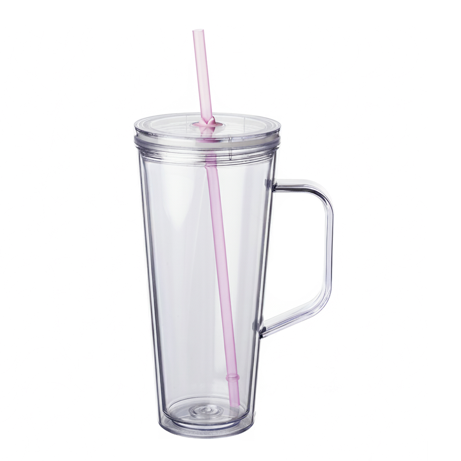 Double Wall Plastic Tumbler with Straw, 24 oz. 8