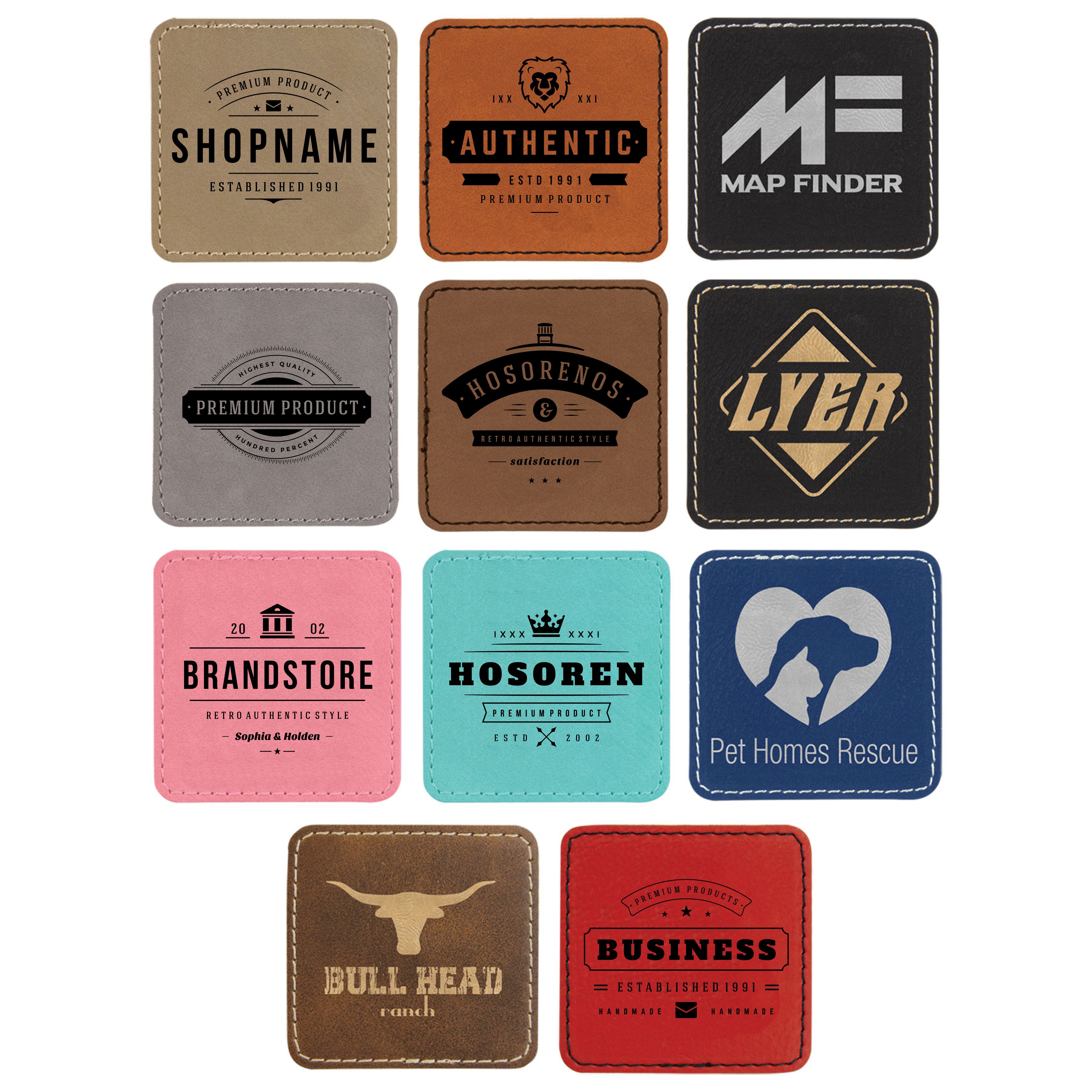 2.5" x 2.5" Square Leatherette Patch with Adhesive