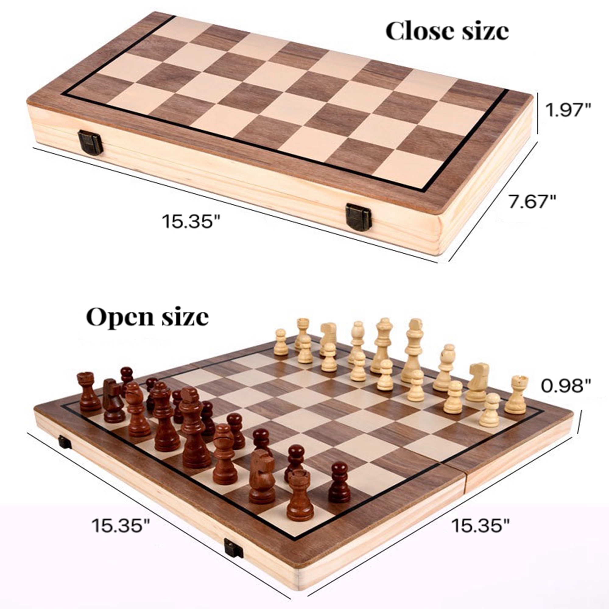 Wooden Chess Set Board Game for Adults and Kids 3