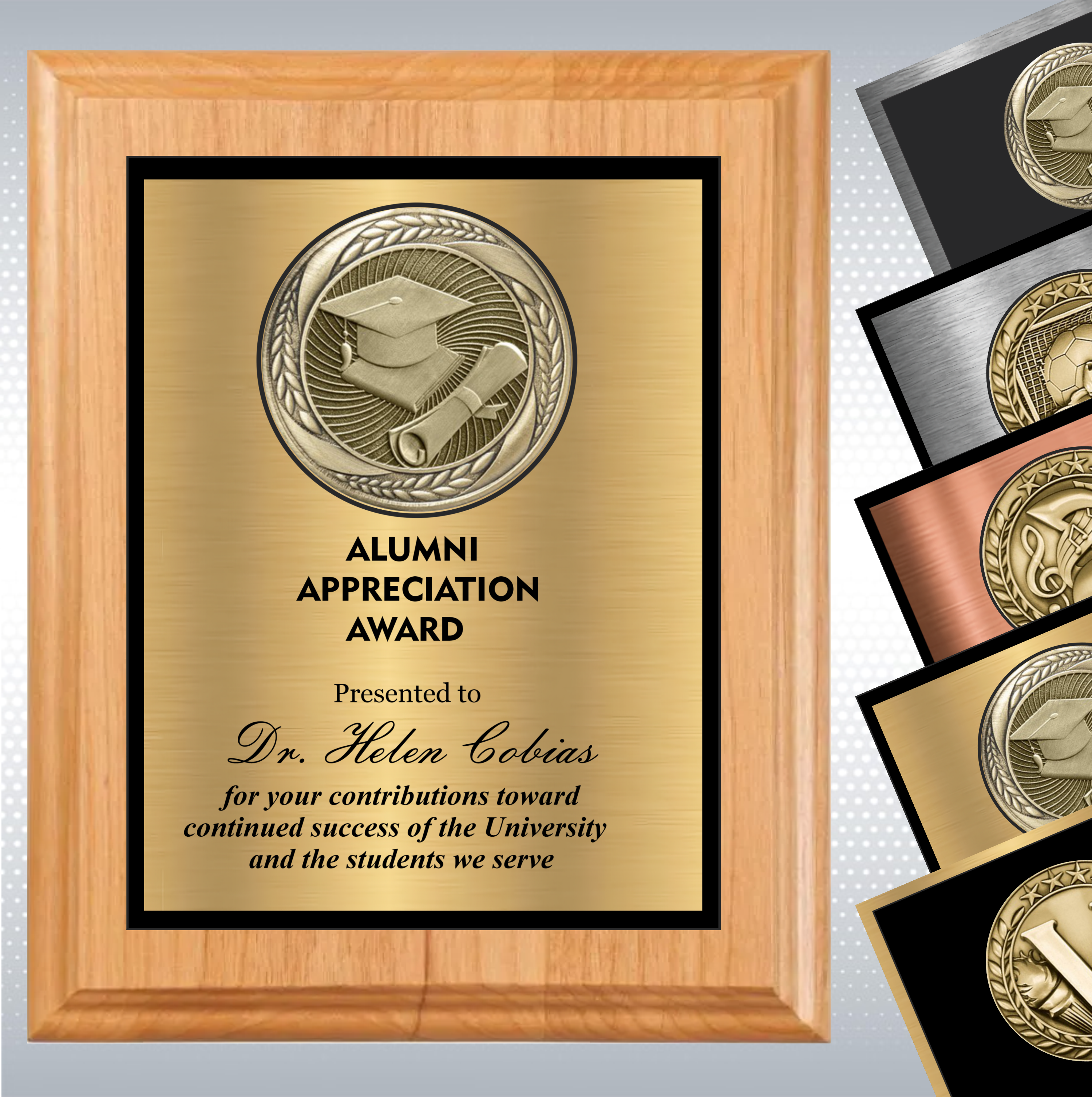 Solid Alder Wood Plaque w/Medallion Over Double Plate 8