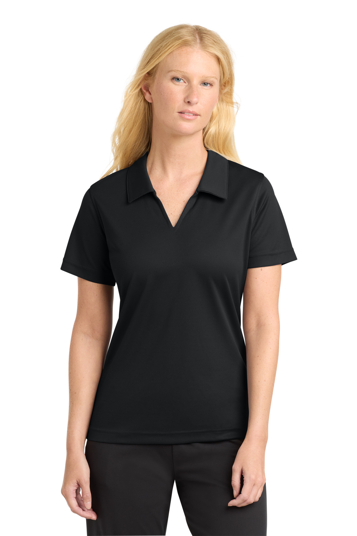 Sport-Tek Women's Dri-Mesh V-Neck Polo. L469 92