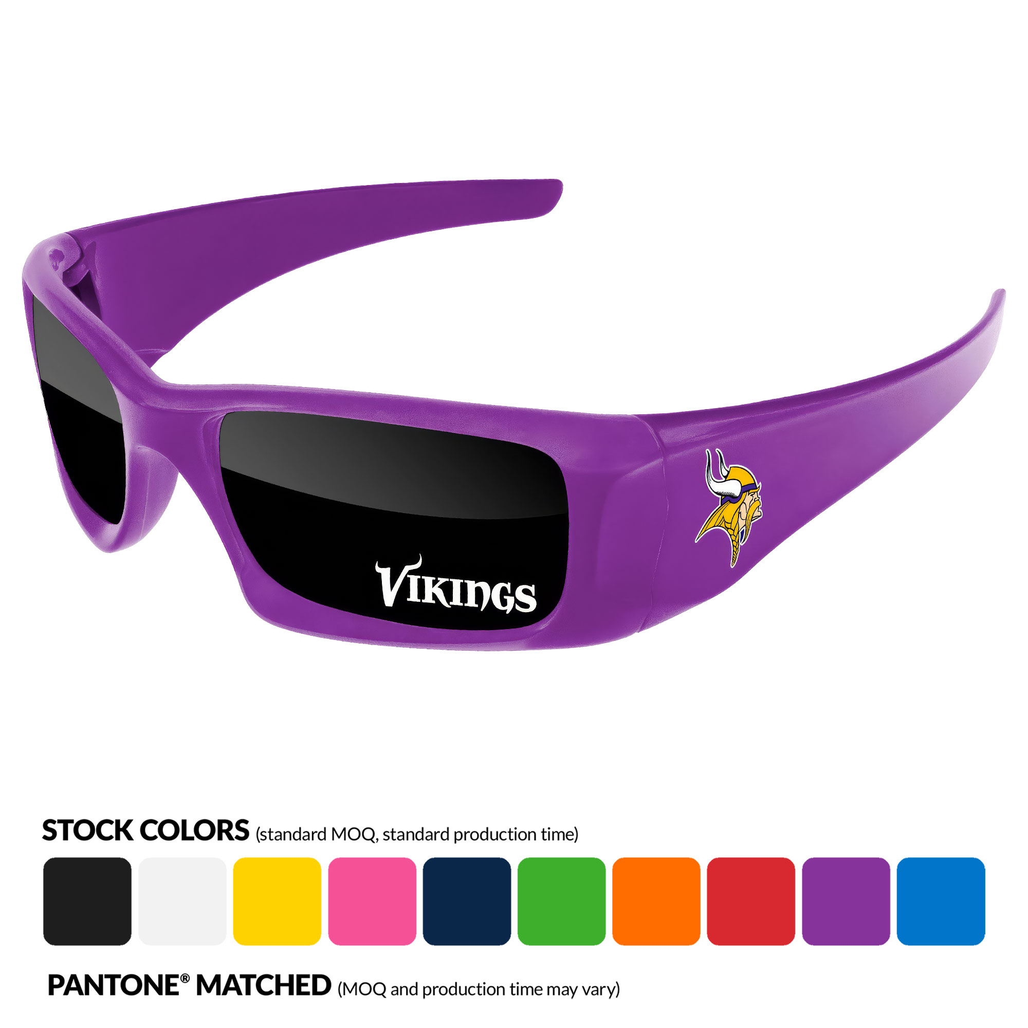 Wrap Sunglasses w/ 1 Color Lens Imprint & Full Colored Temple Imprint 10