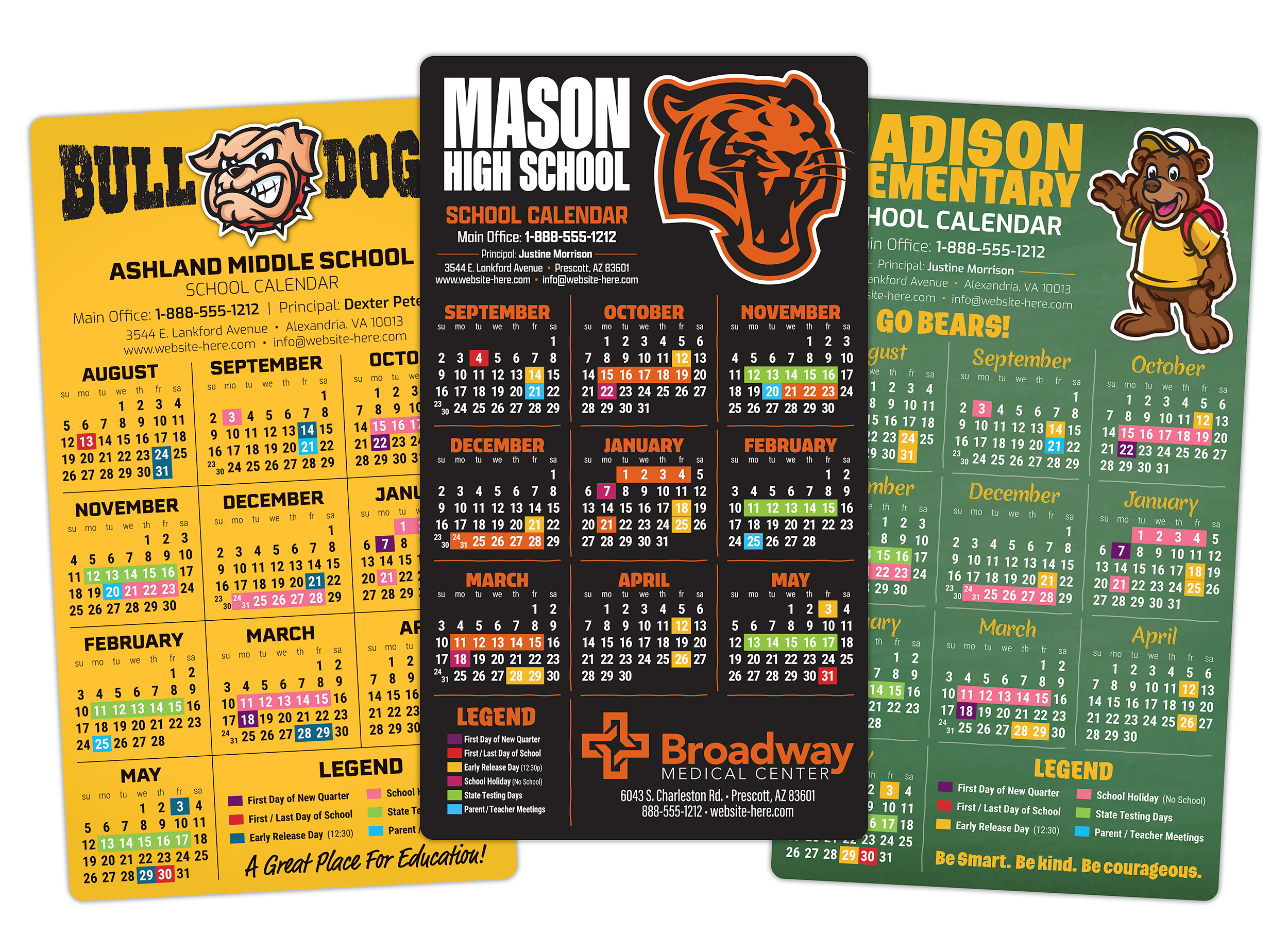 School Calendar Magnet - 4x7 Round Corners - 25 mil. 2