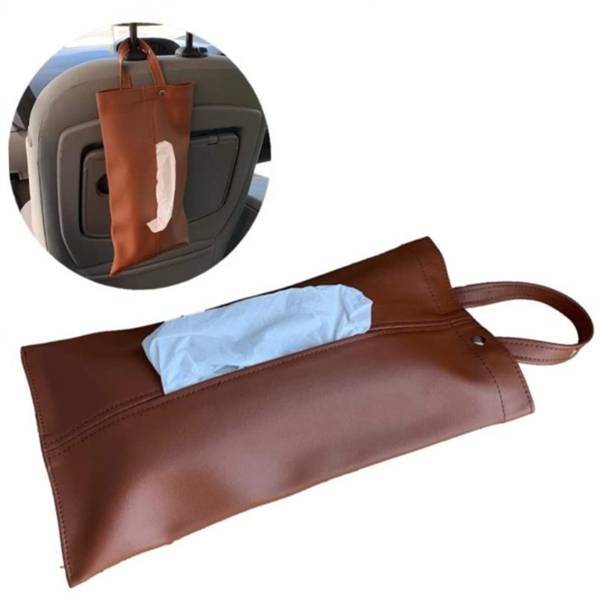 Car Back Seat Large Tissue Storage Bag Hanging 4