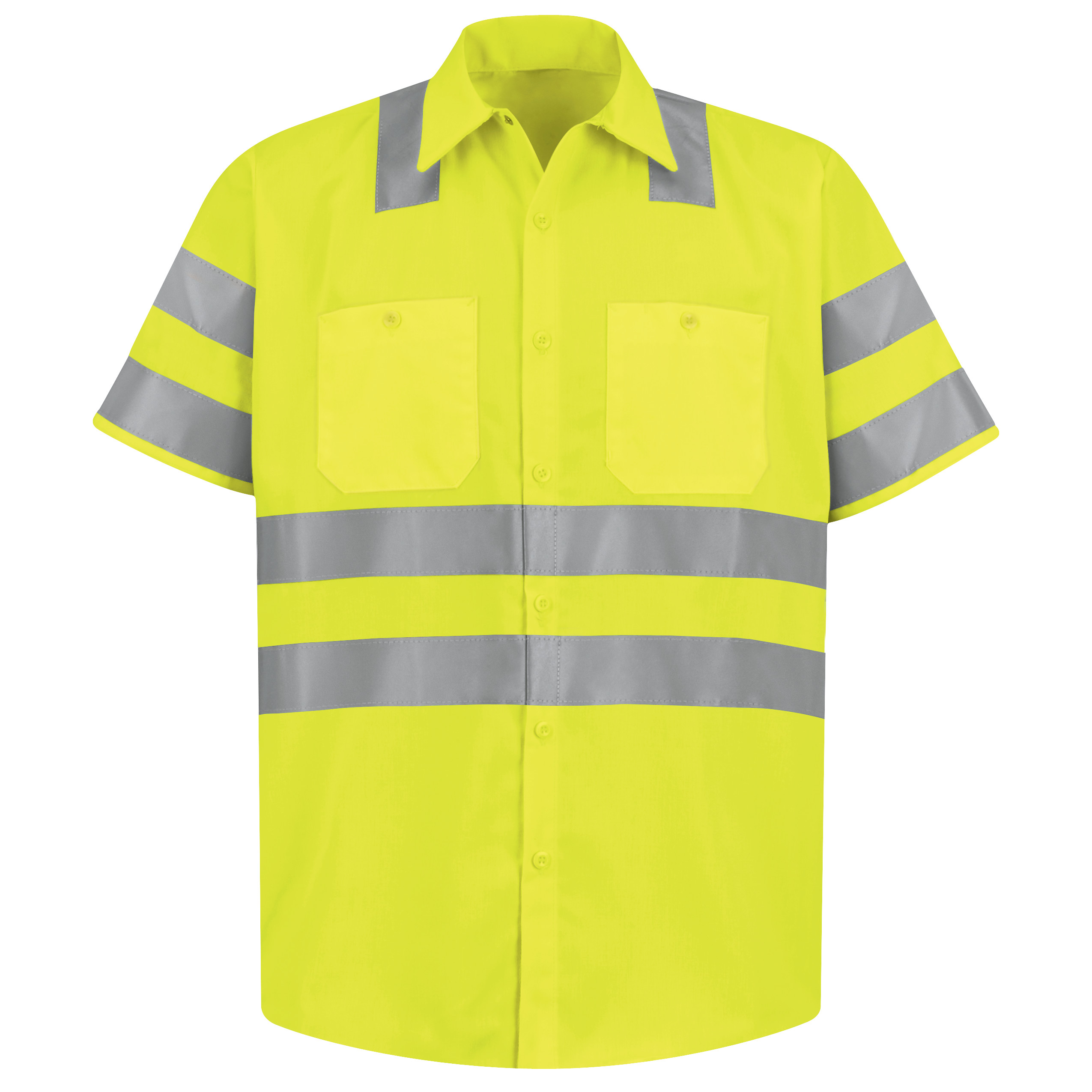 Red Kap® Men's Hi-Visibility Short Sleeve Work Shirt - Type R, Class 3 2
