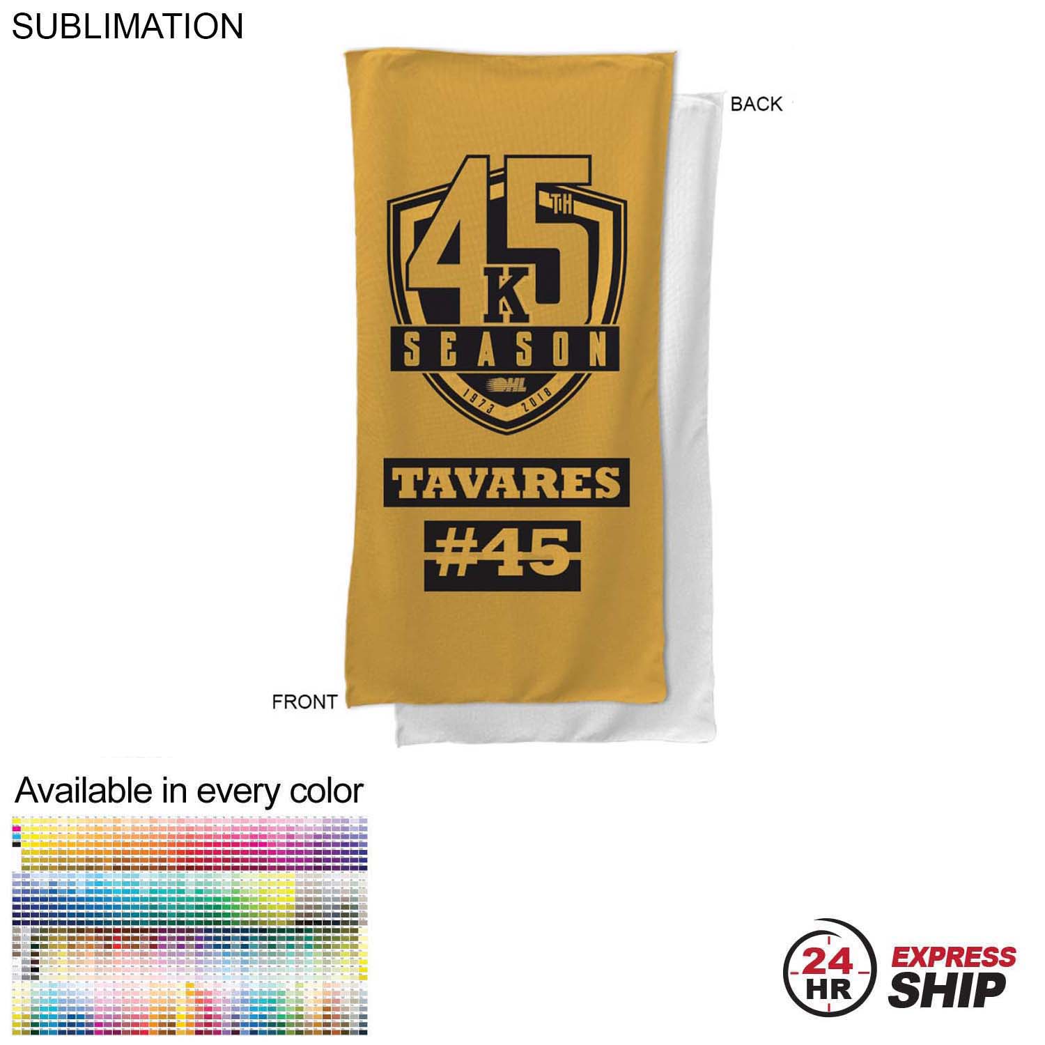 24 Hr Express Ship - Team Towel in Microfiber Dri-Lite Terry, 22x44, Sublimated Bench, shower towel 3