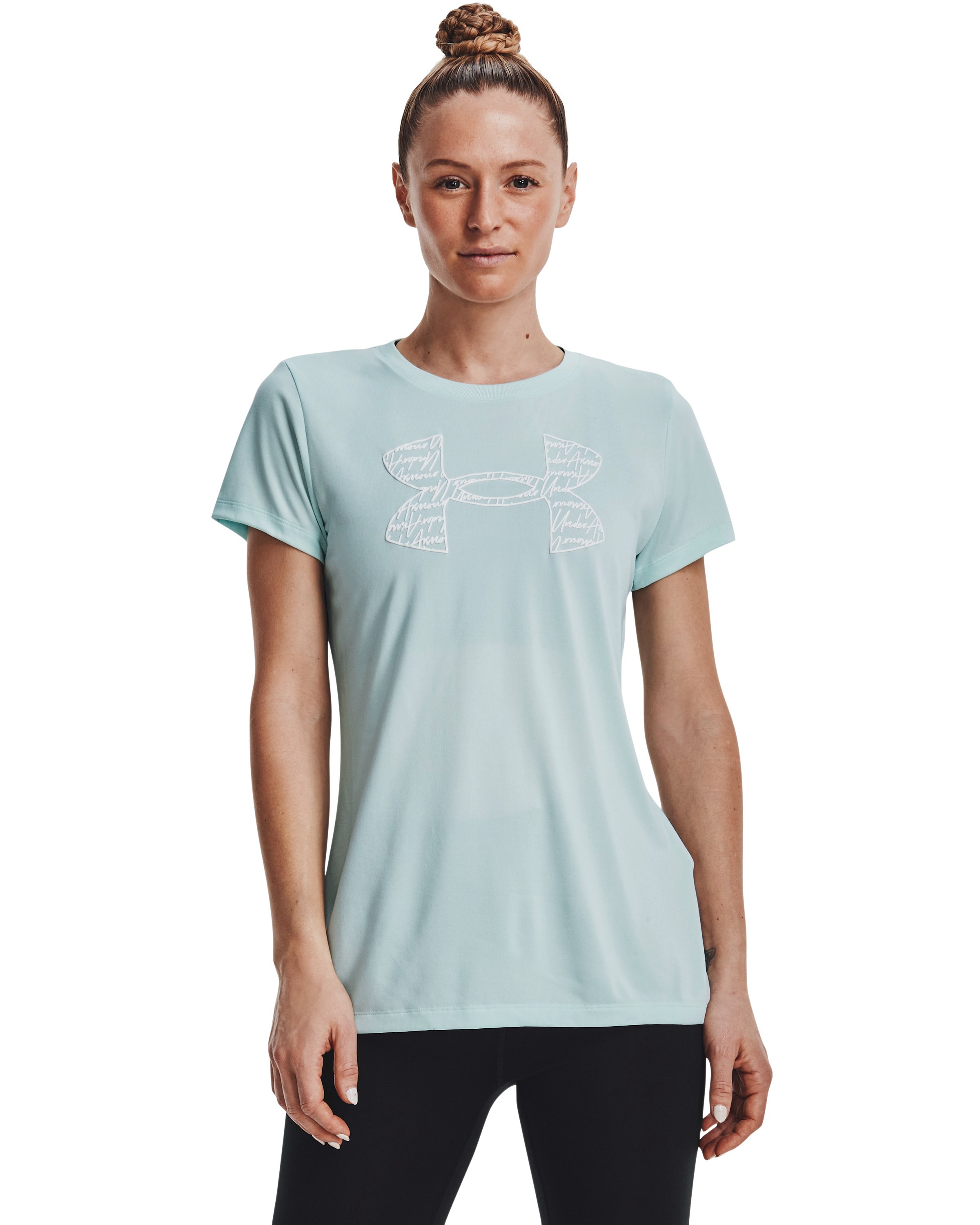 Women's UA Tech Script Logo Short Sleeve  5