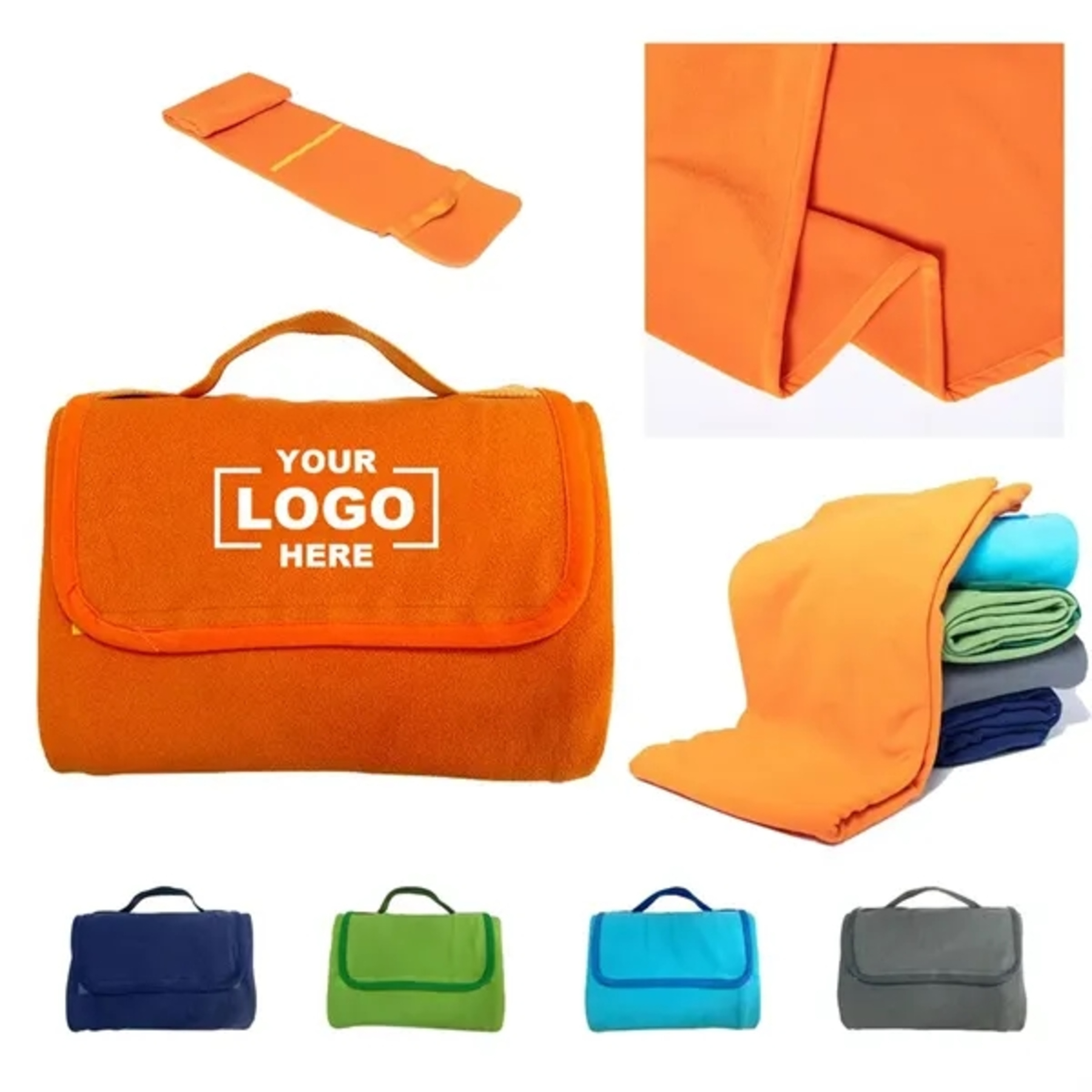 Foldable Fleece Blanket with Handle for Office or Travel 1
