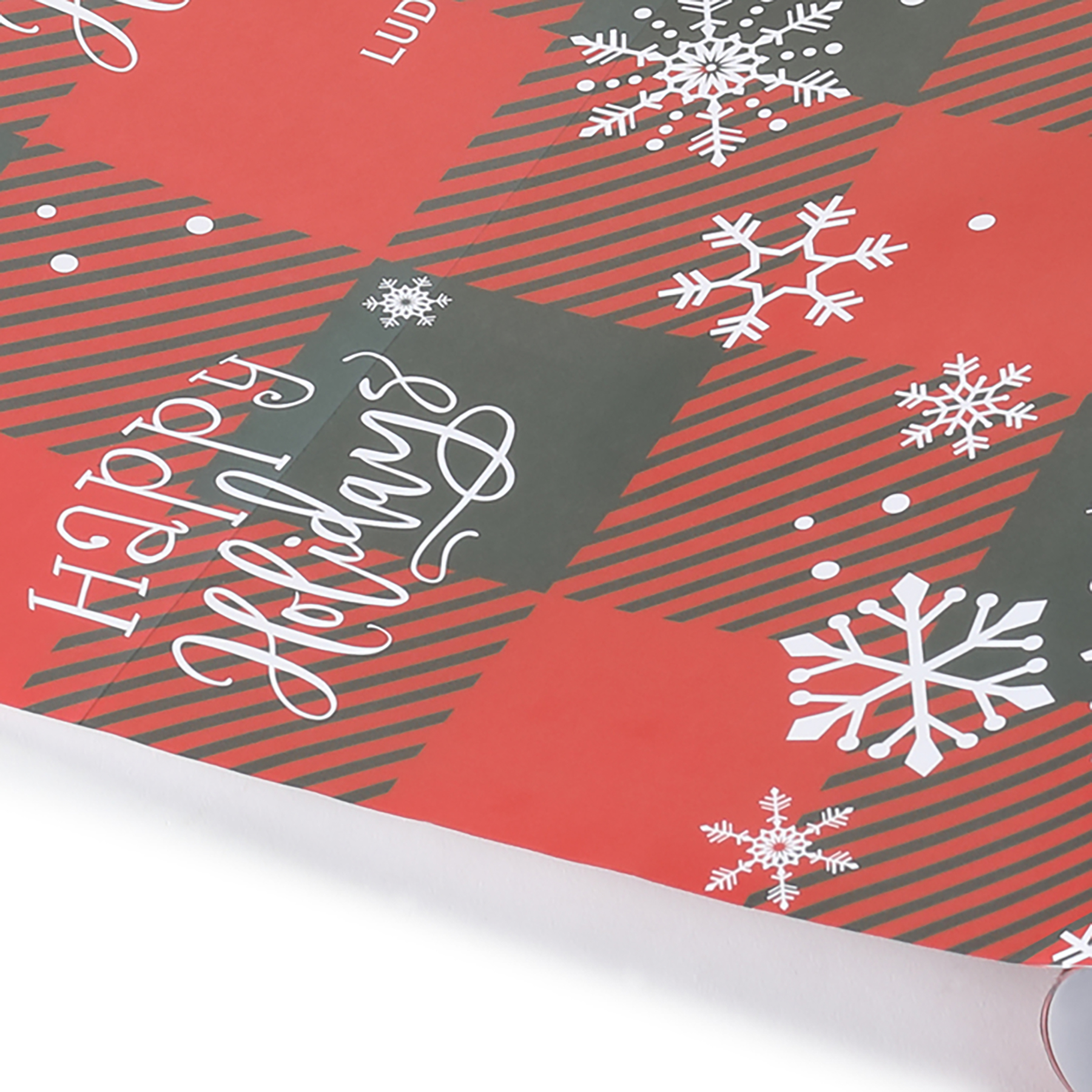 Holiday Plaid Personalized Wrapping Paper Roll 2