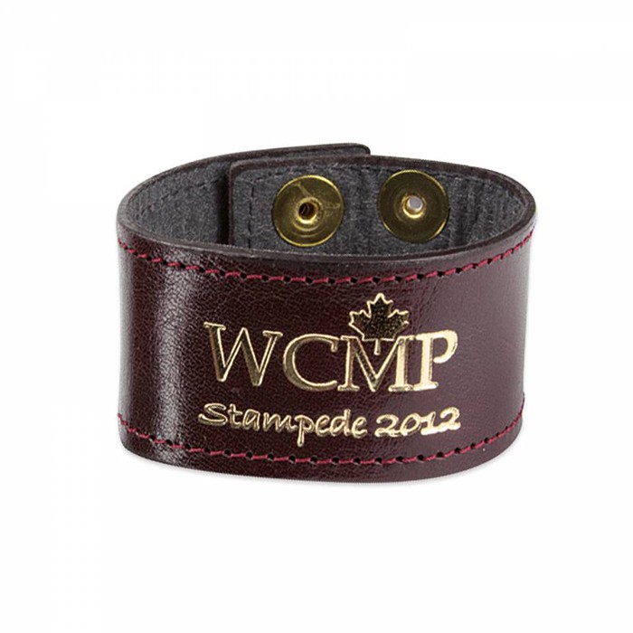 Synthetic Leather Bracelet with Embossed Logo (4 Snaps) 1