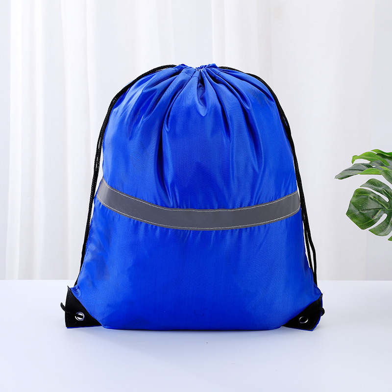Drawstring Backpack With Reflective Strips 2