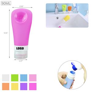 90ml Silicone Travel Bottle With Sucker And Flip Up Lid 2
